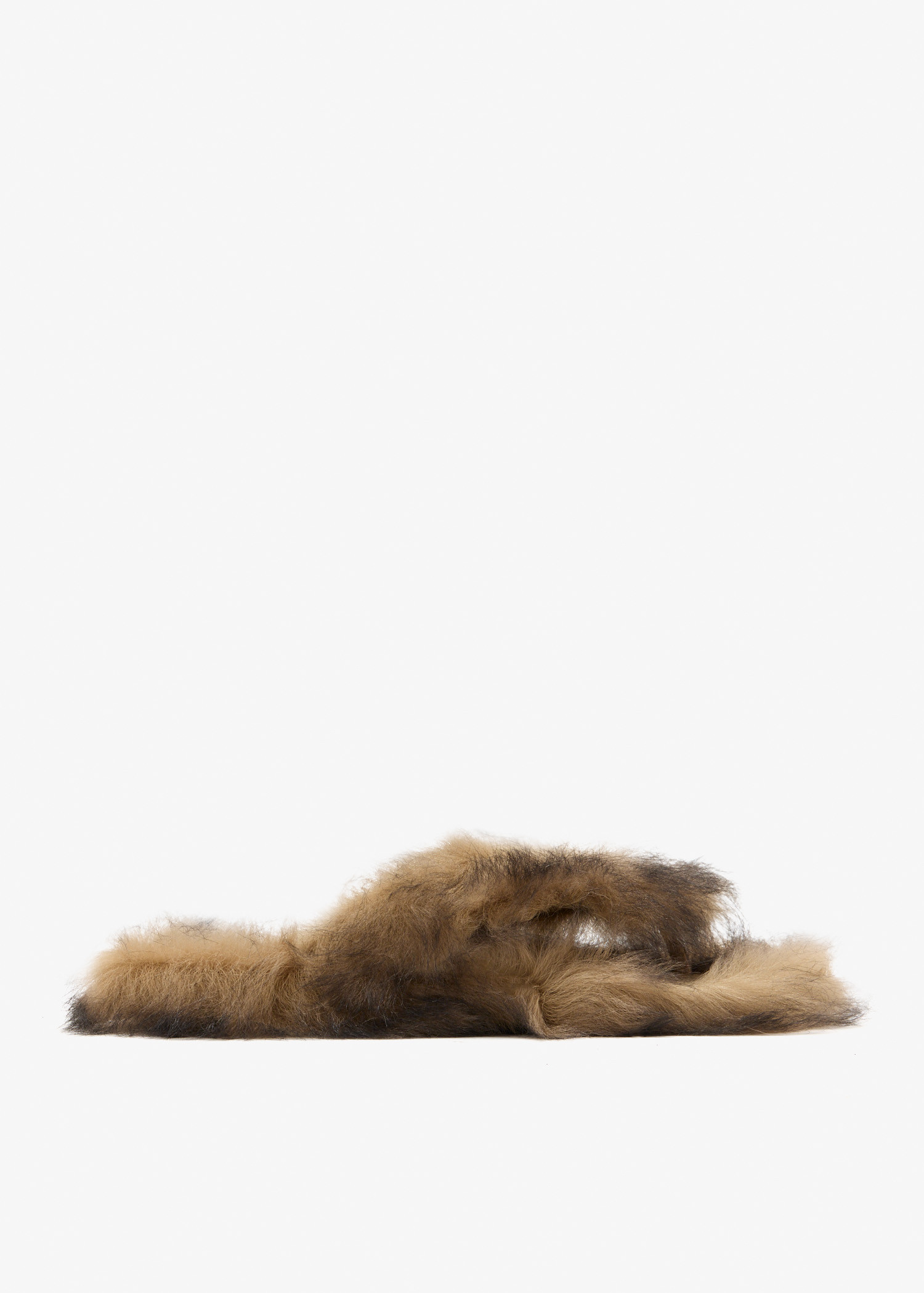 

Shearling flip flops, Brown