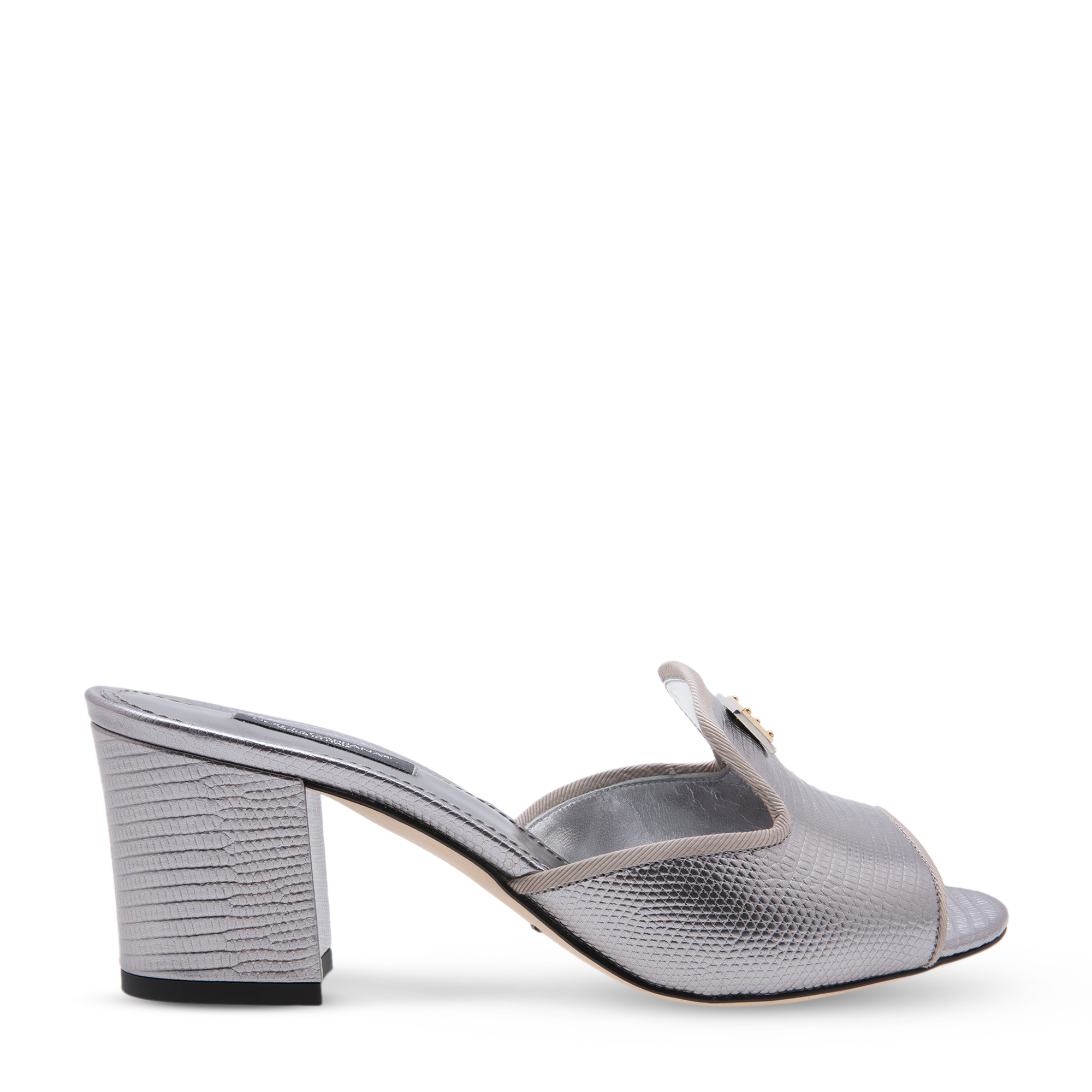 

Leather mules, Silver