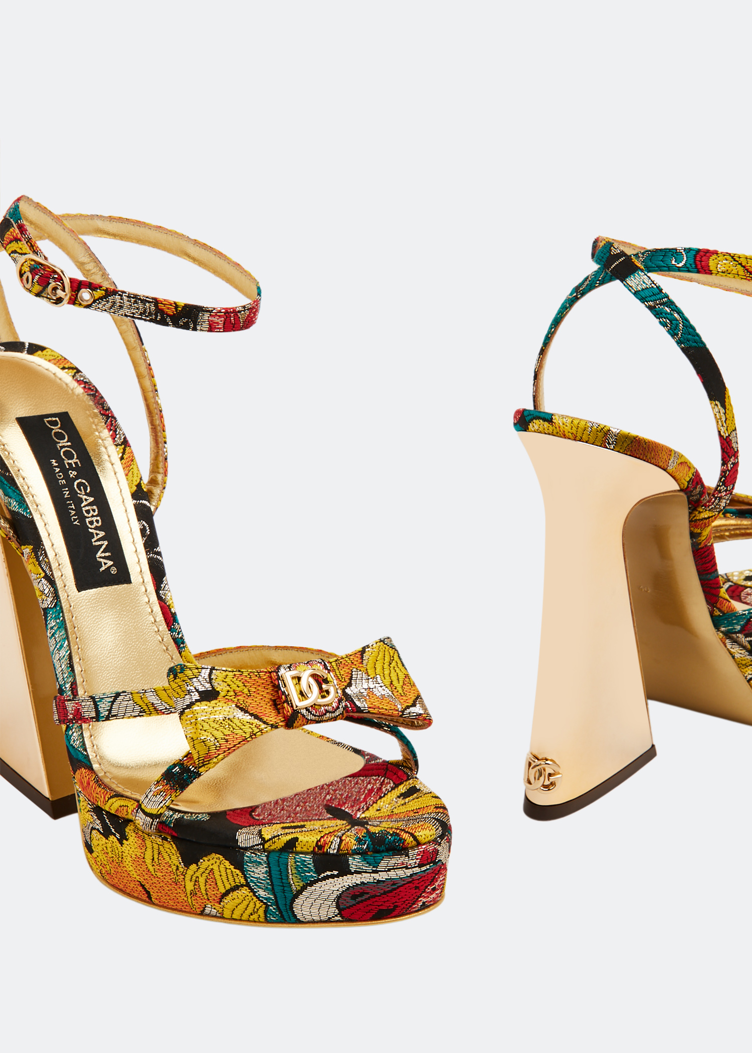 

Jacquard fabric sandals, Multi-coloured
