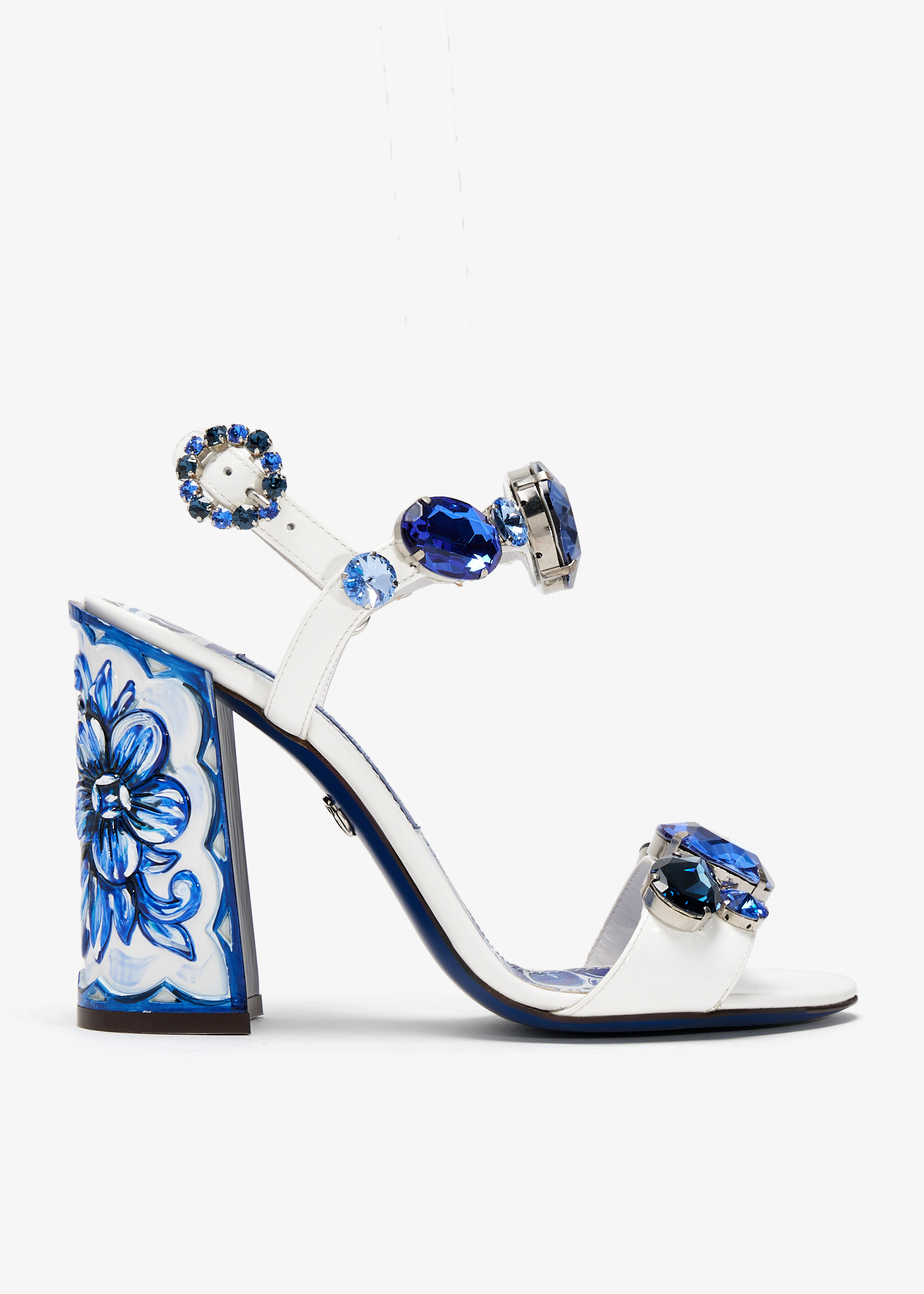 

Embellished leather sandals, White
