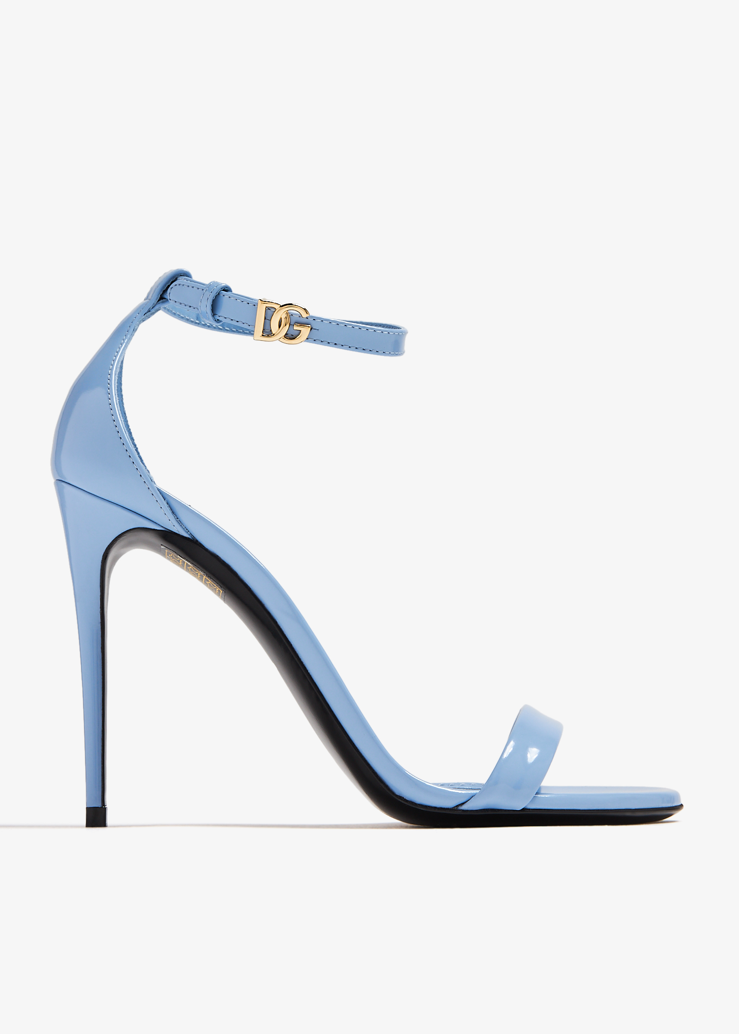 

Polished calfskin sandals, Blue