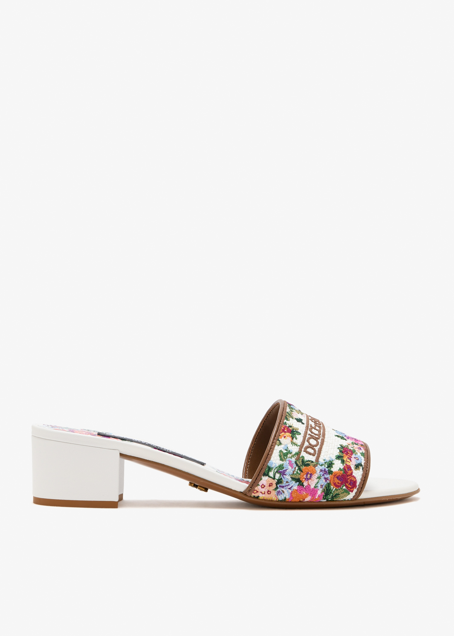 

Floral-embroidered mules, Printed