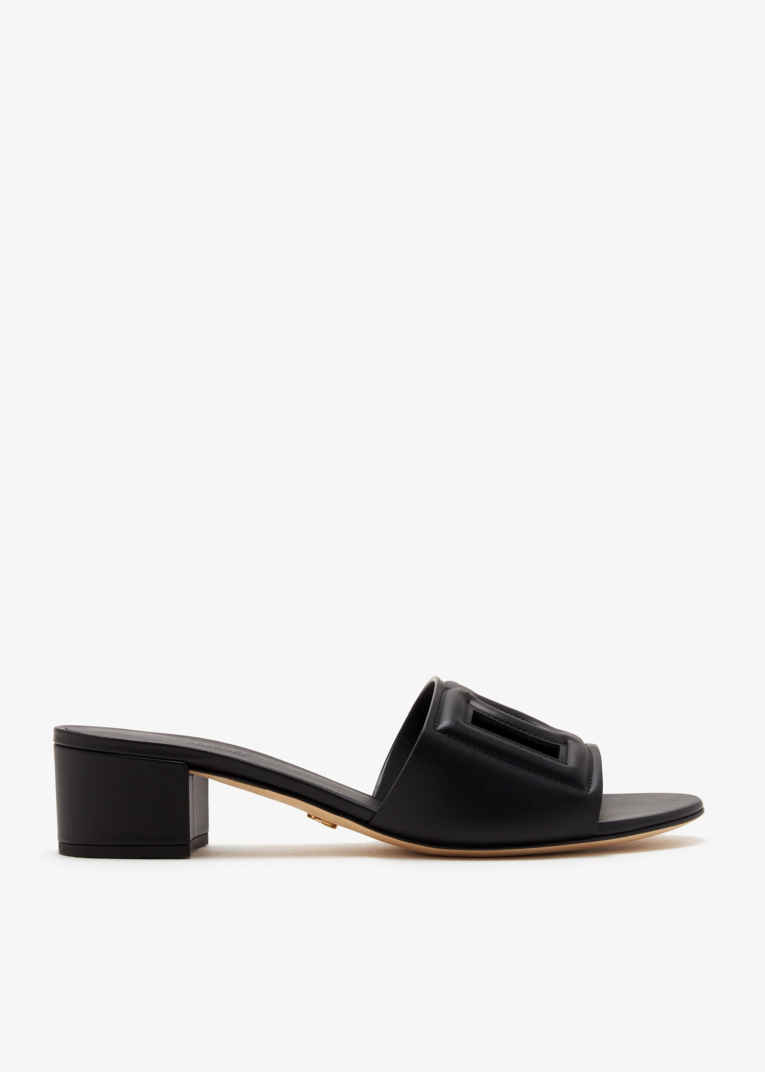 

DG logo calfskin sandals, Black