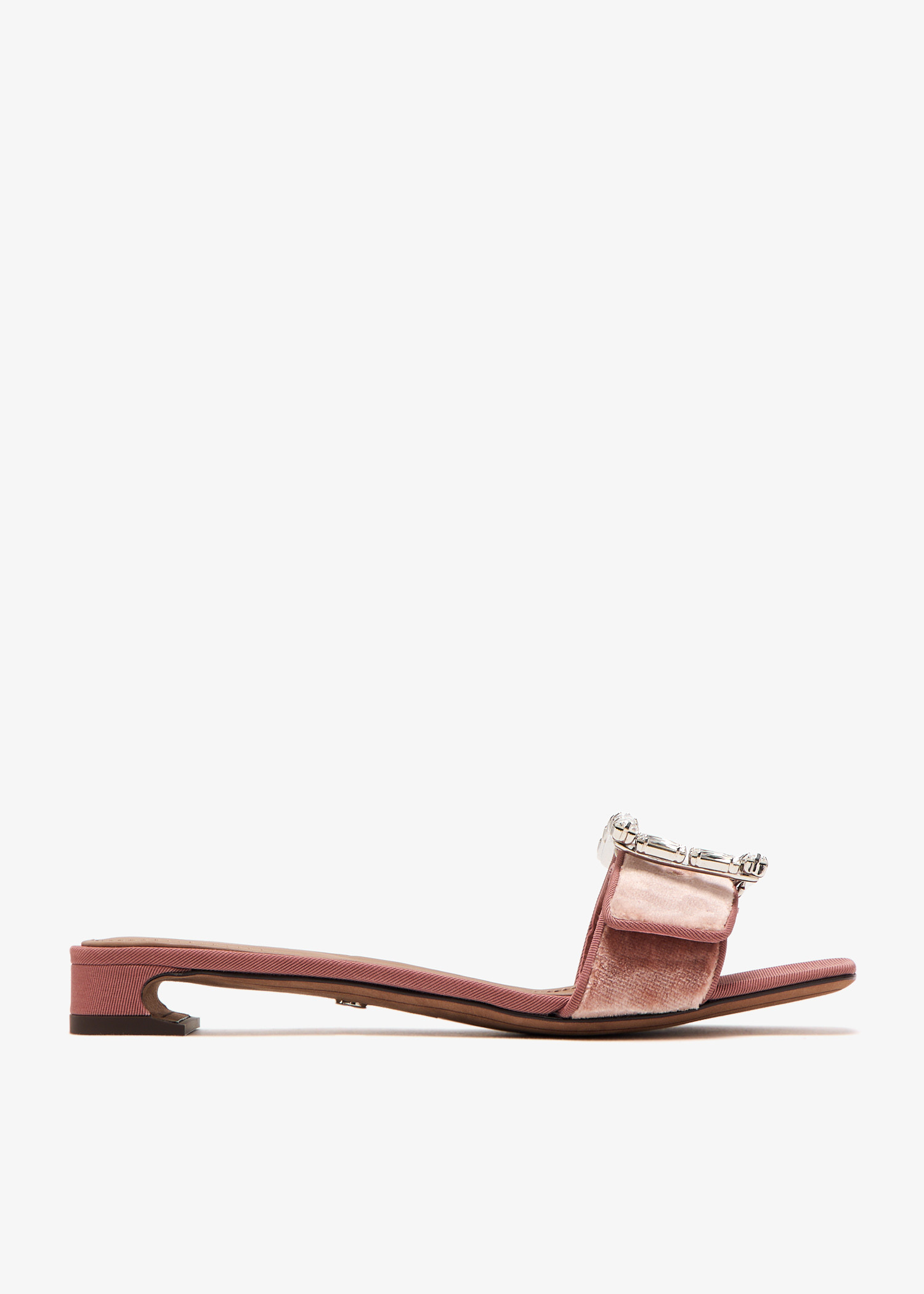 

Bejeweled buckle sandals, Pink