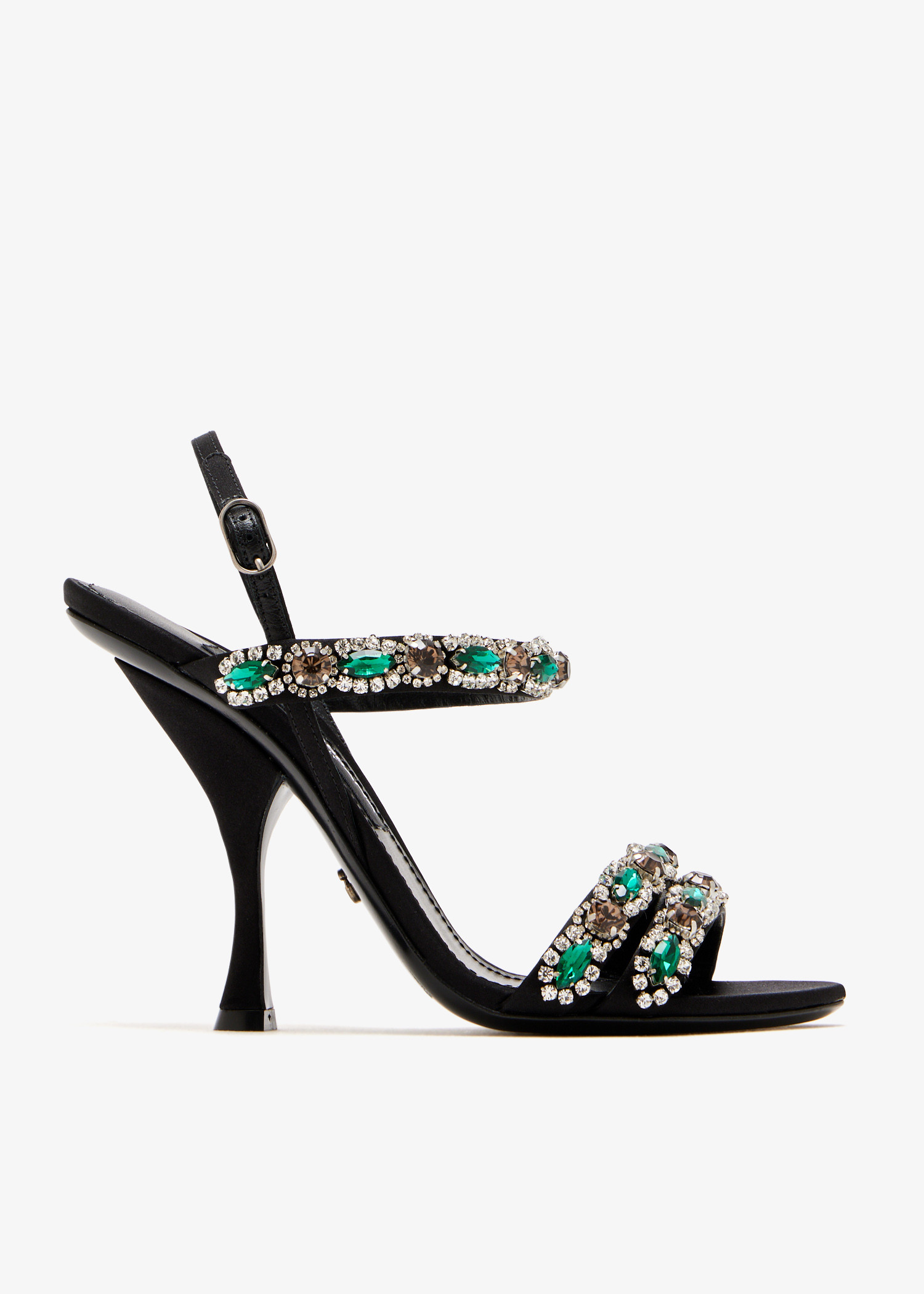 

Rhinestone-embellished sandals, Black
