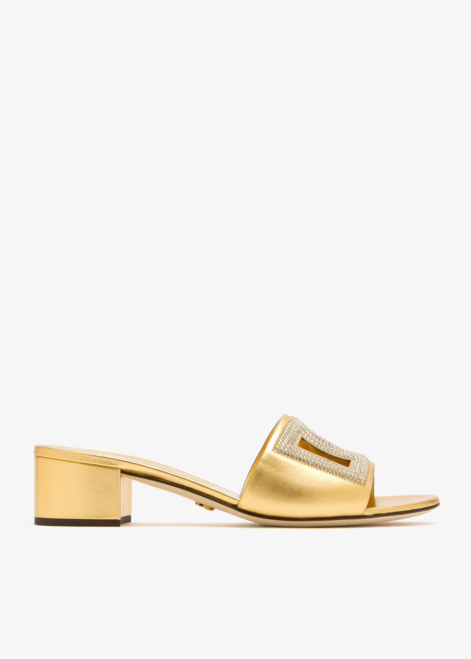 

DG Rhinestone logo sandals, Gold