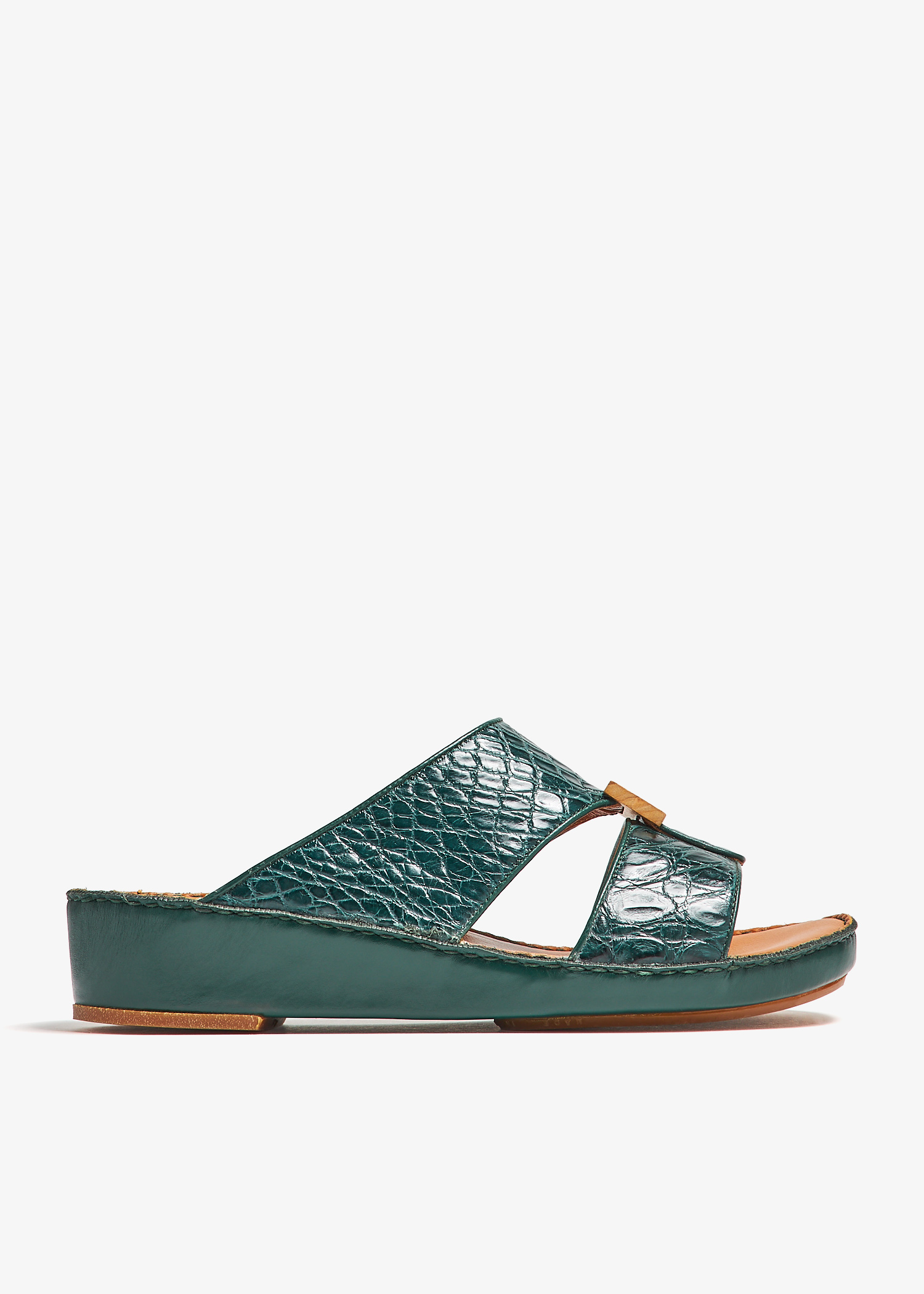 

Quadratura Olive crocodile sandals, Green