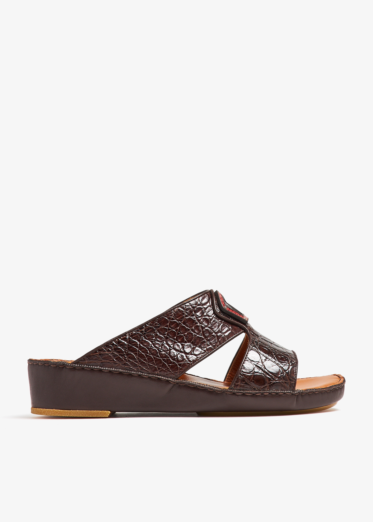 

Peninsula Taglio crocodile sandals, Brown