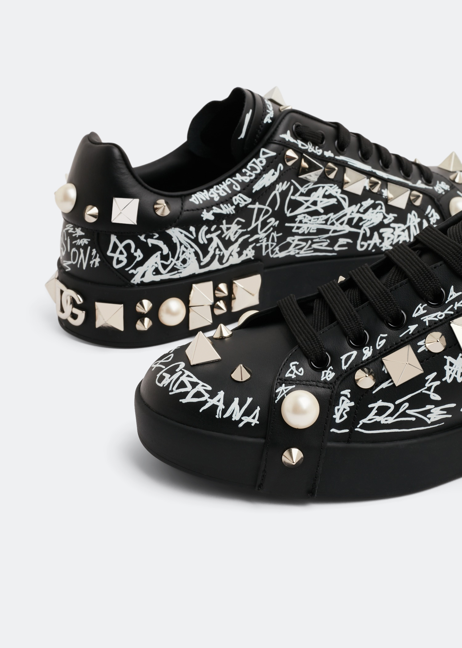 

Portofino calfskin sneakers, Black