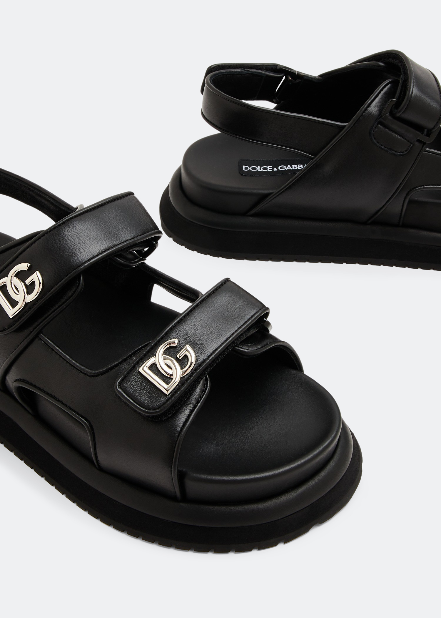 

Calfskin nappa sandals, Black
