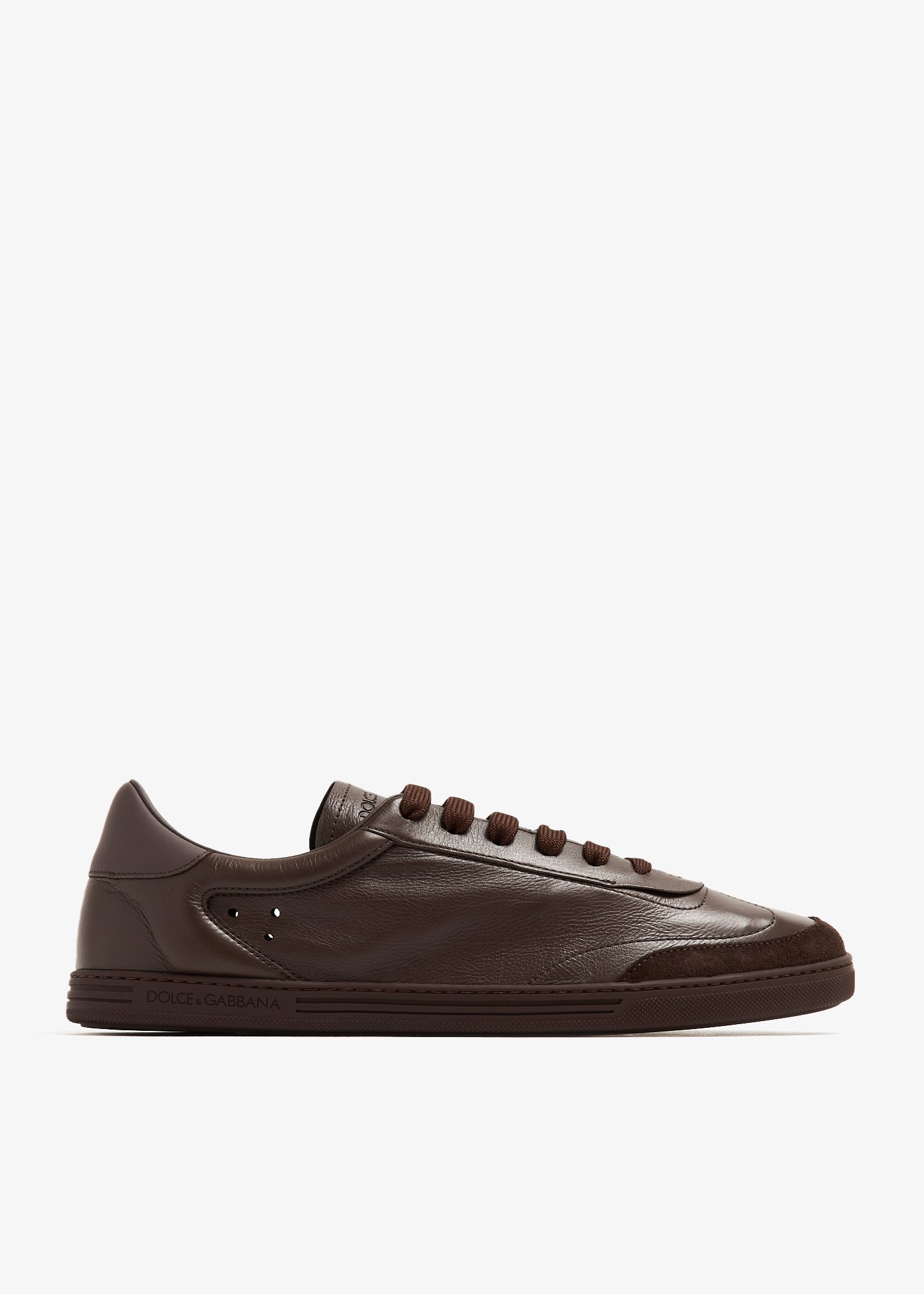 

Leather low-top sneakers, Brown