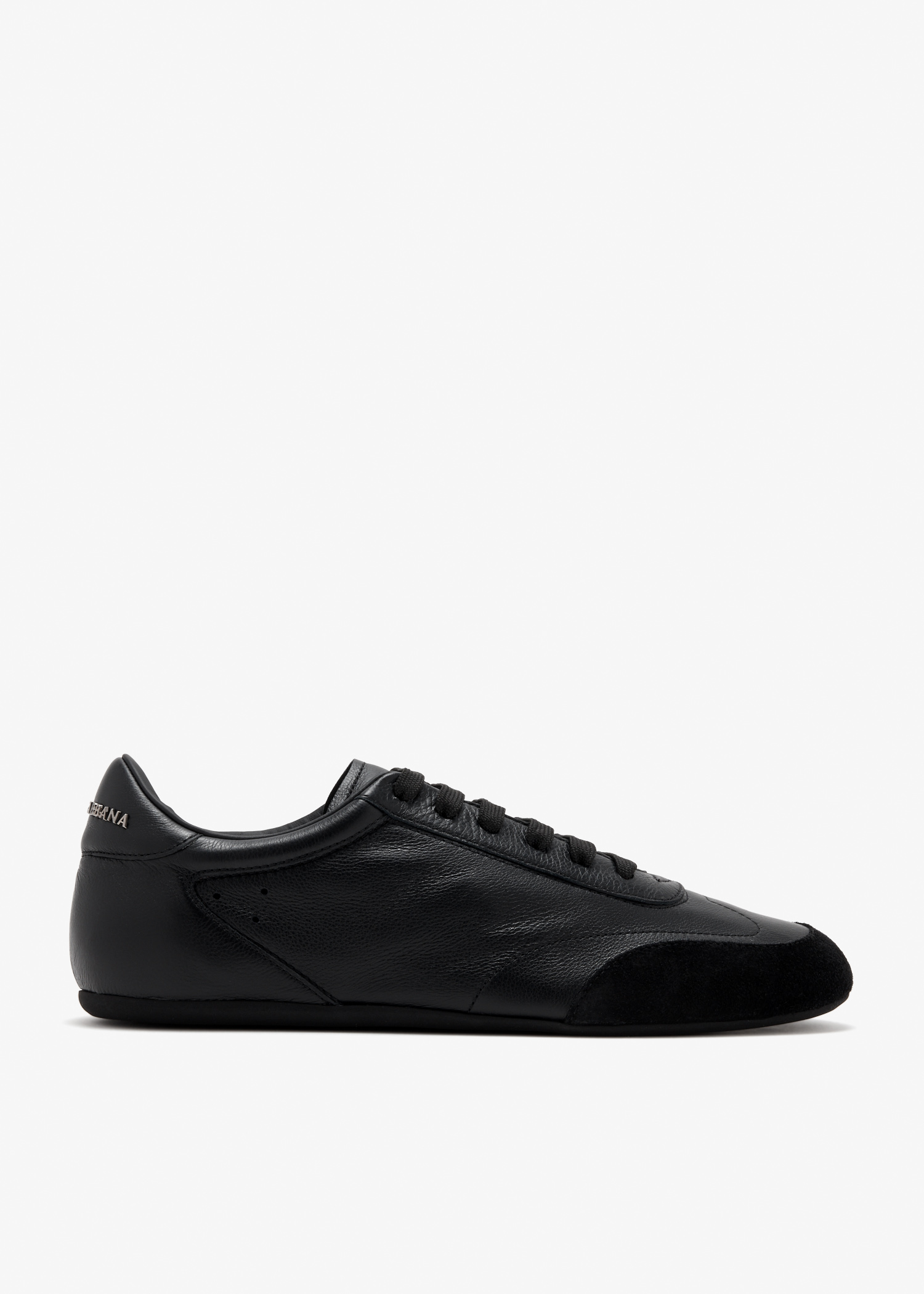 

Calfskin and Split leather sneakers, Black