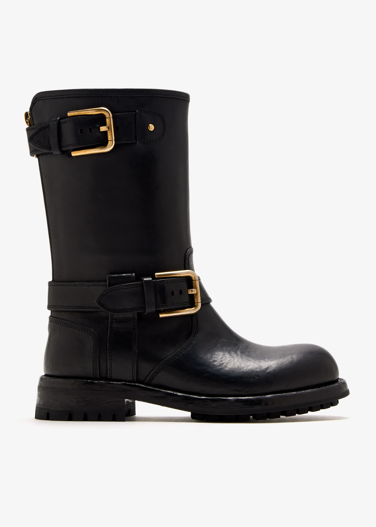

Calfskin biker boots, Black