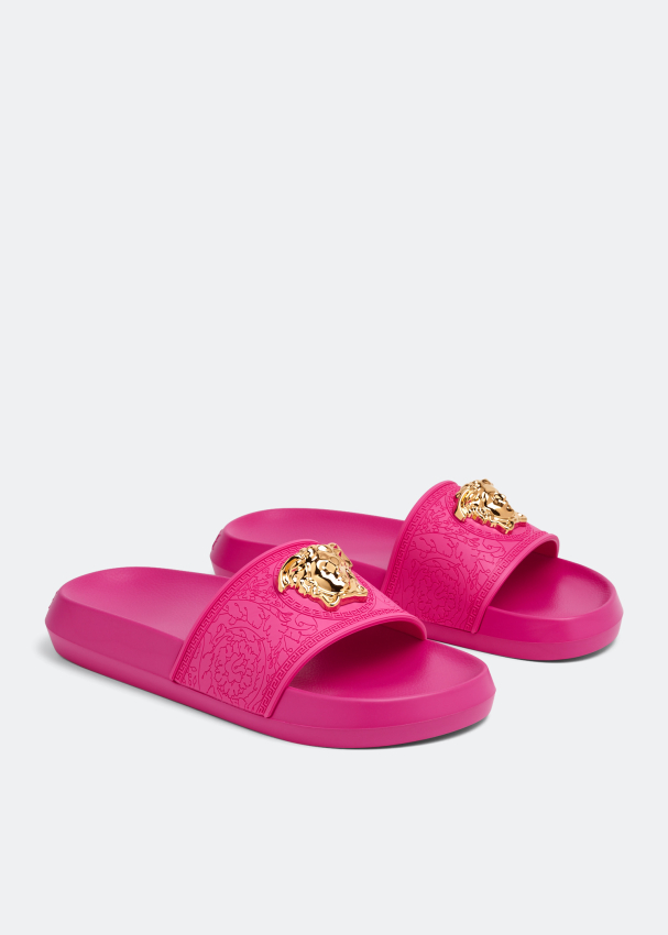 Versace Medusa slides for Women Pink in Kuwait Level Shoes