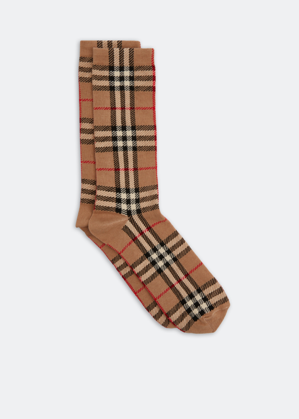 Burberry Vintage Check socks for Men - Beige in Kuwait | Level Shoes