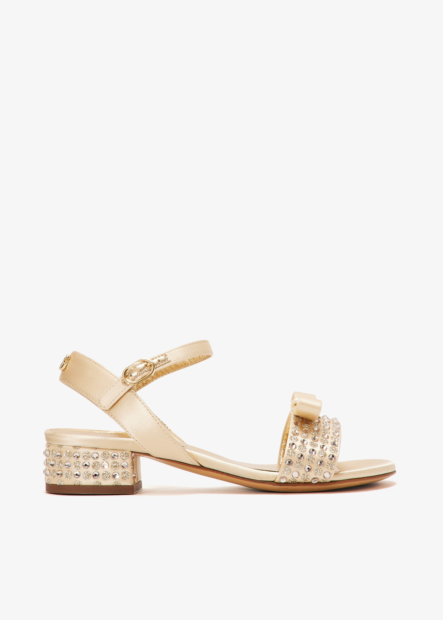 

Satin glittery sandals, Gold