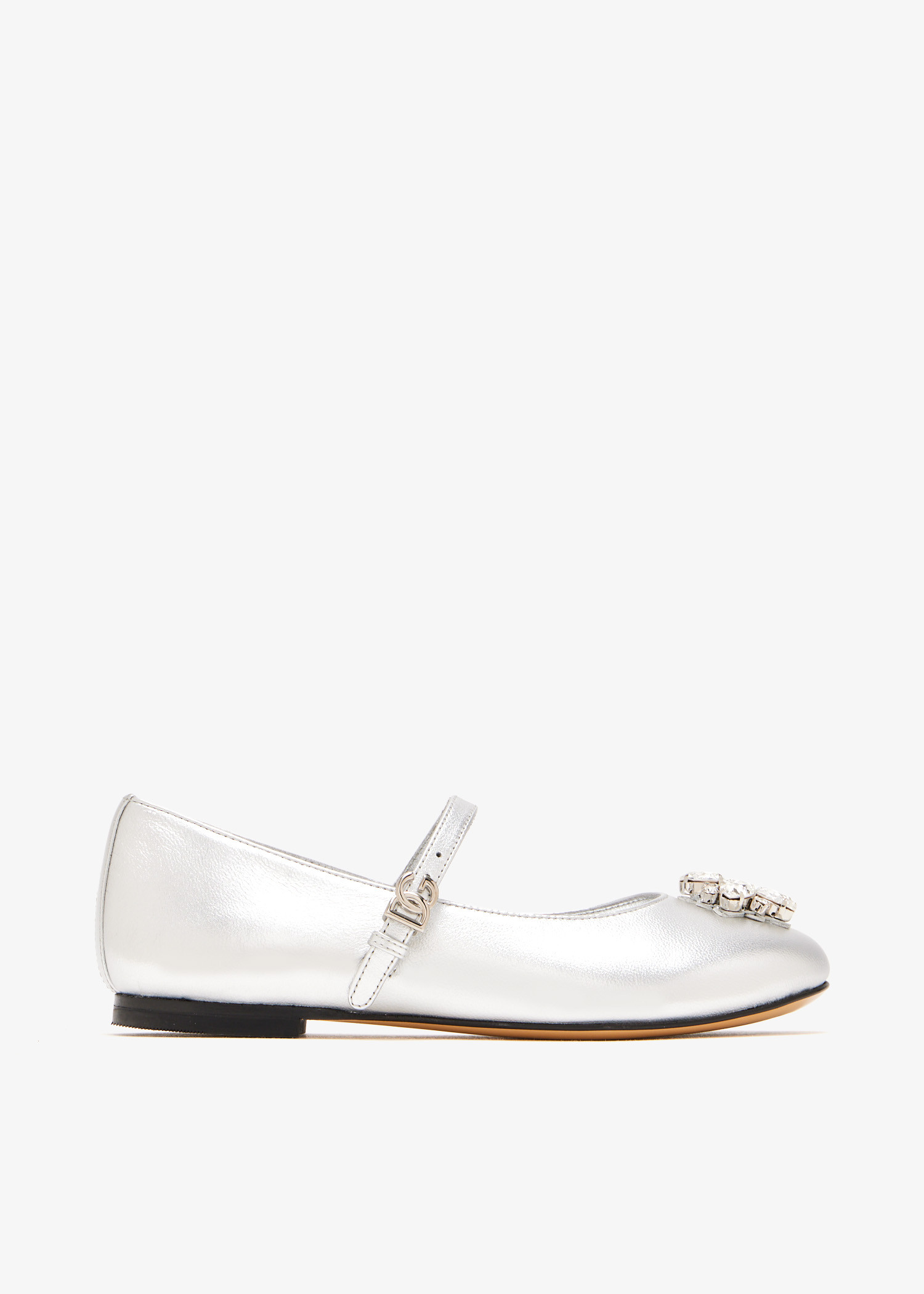 

Crystal-embellished ballerinas, Silver
