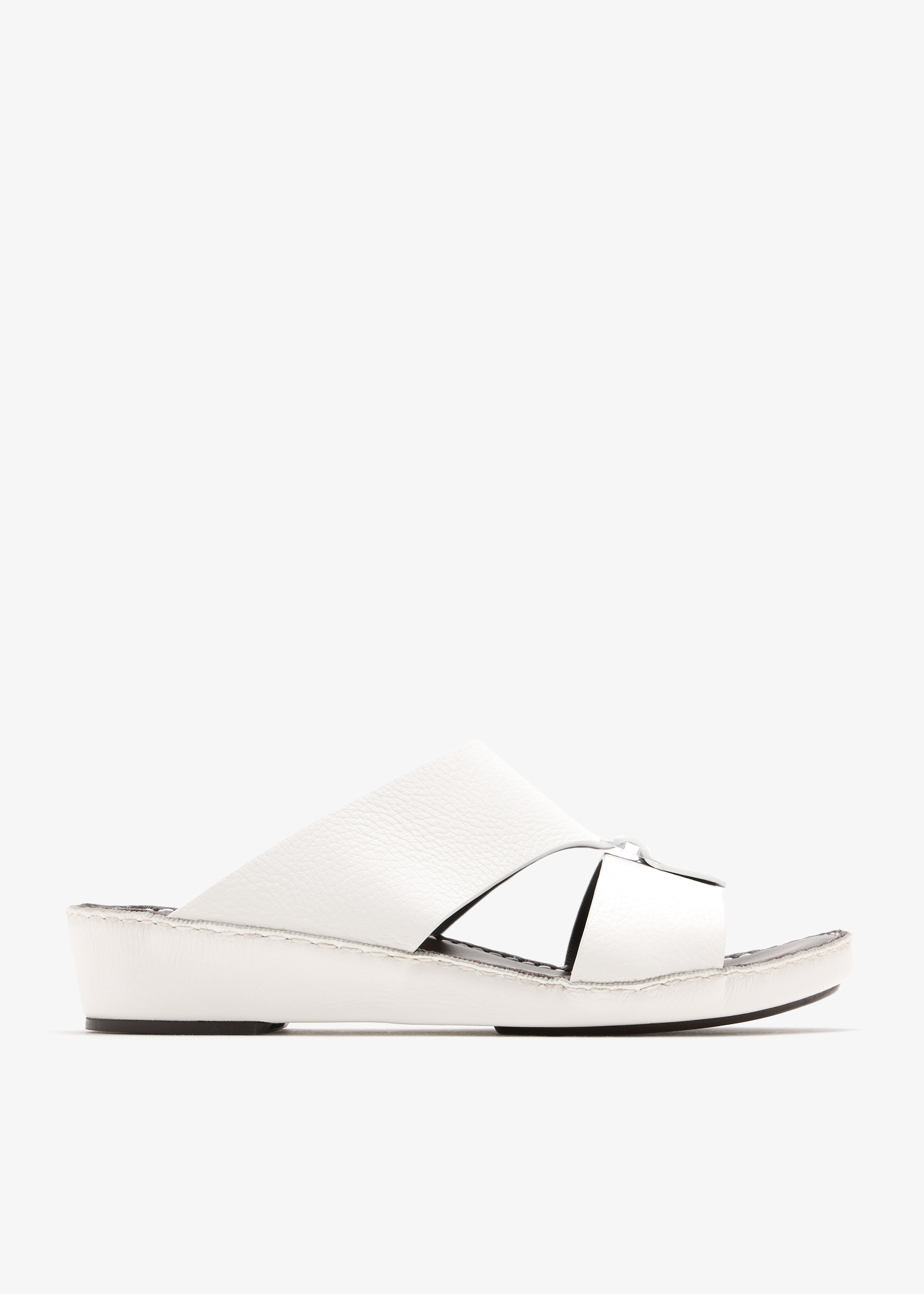 

Quadratura Deercalf sandals, White