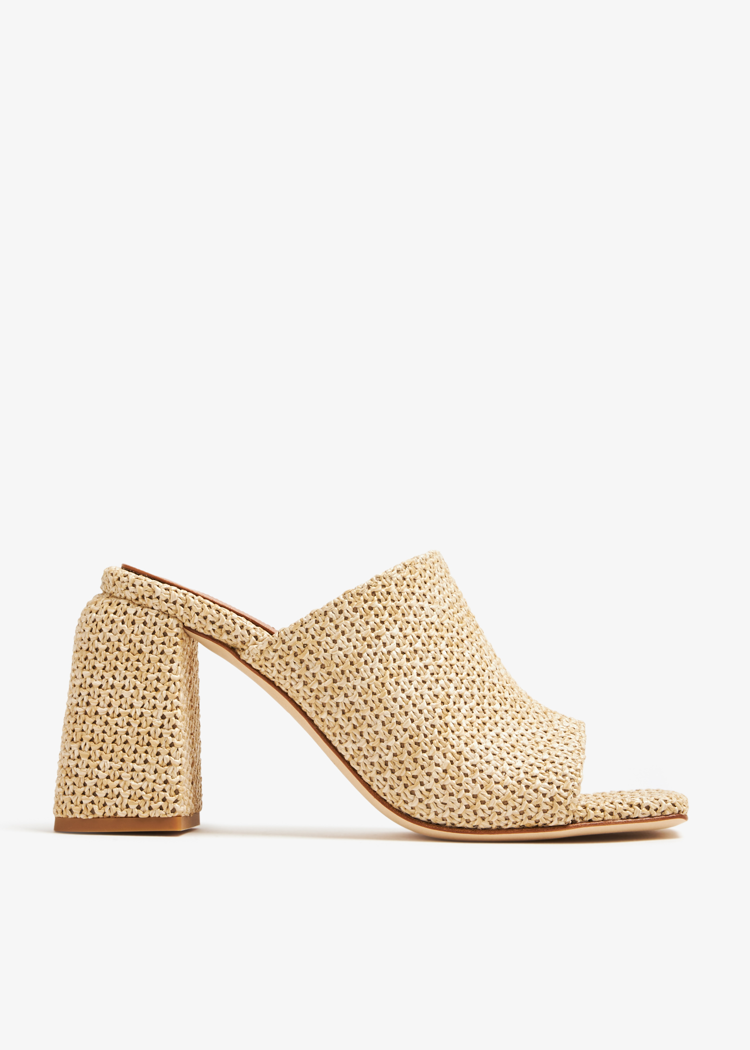 

Deri mules, Beige