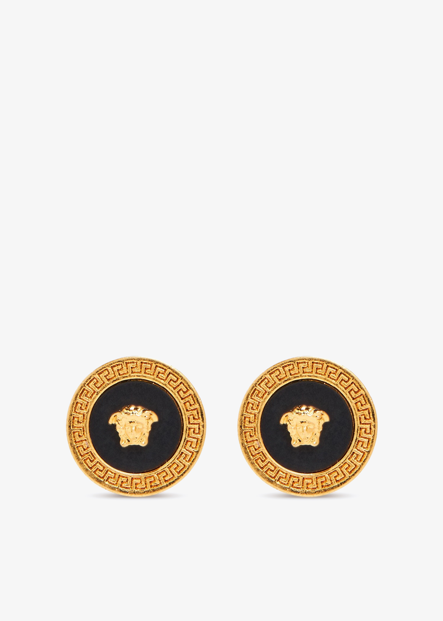 

Enamel Medusa stud earrings, Gold