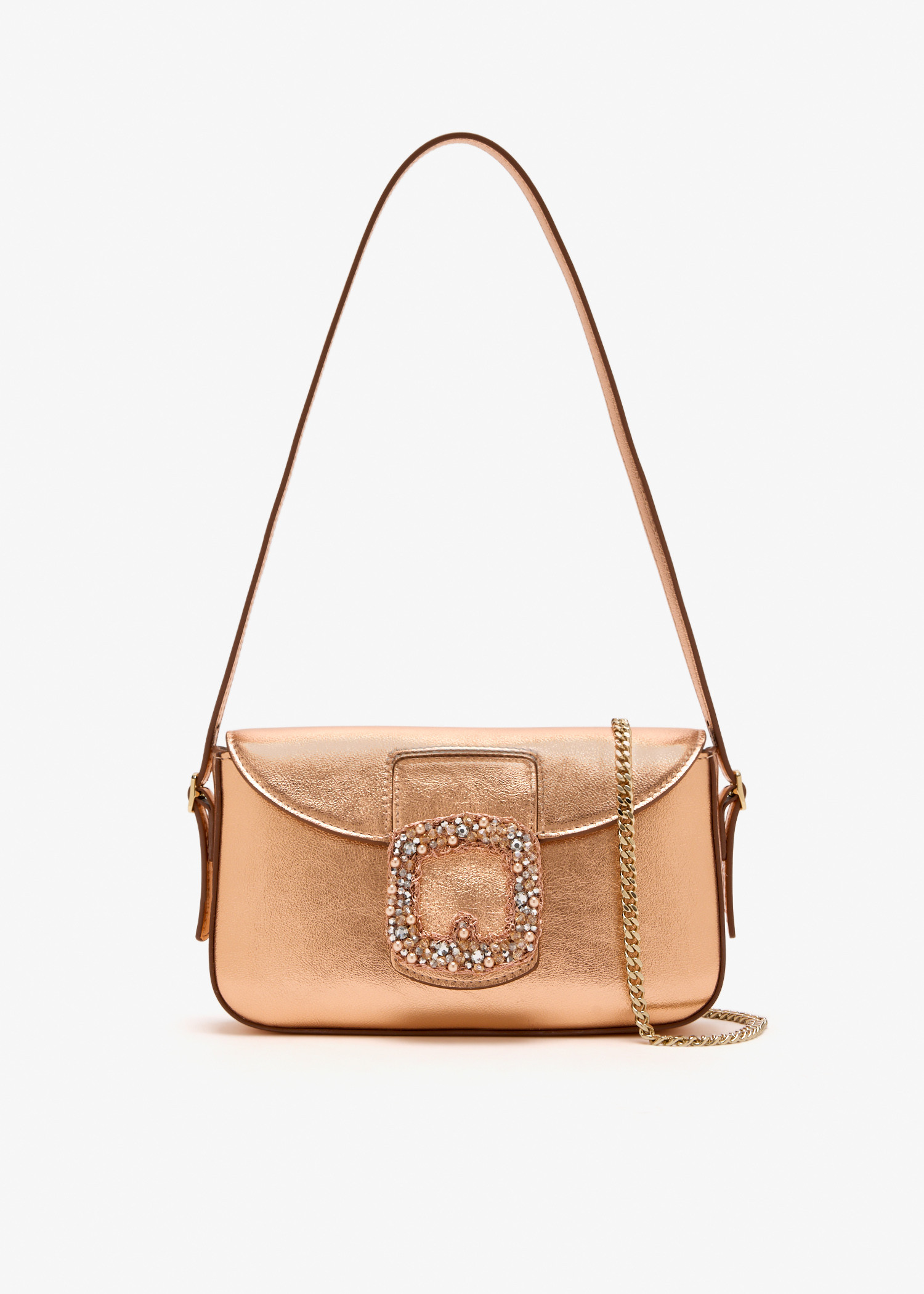 

Marta baguette shoulder bag, Bronze