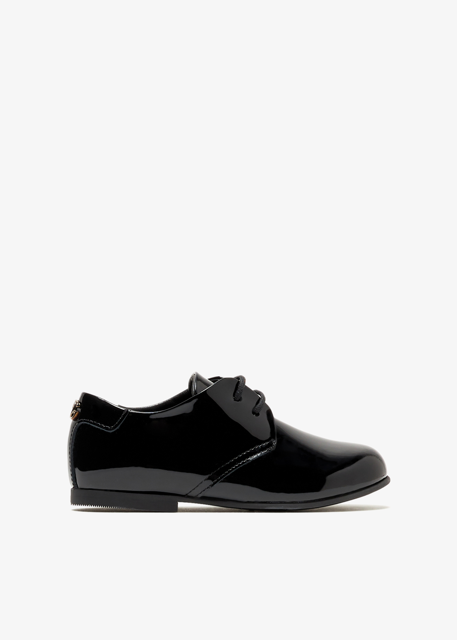 

Polished calfskin Derby shoes, Black