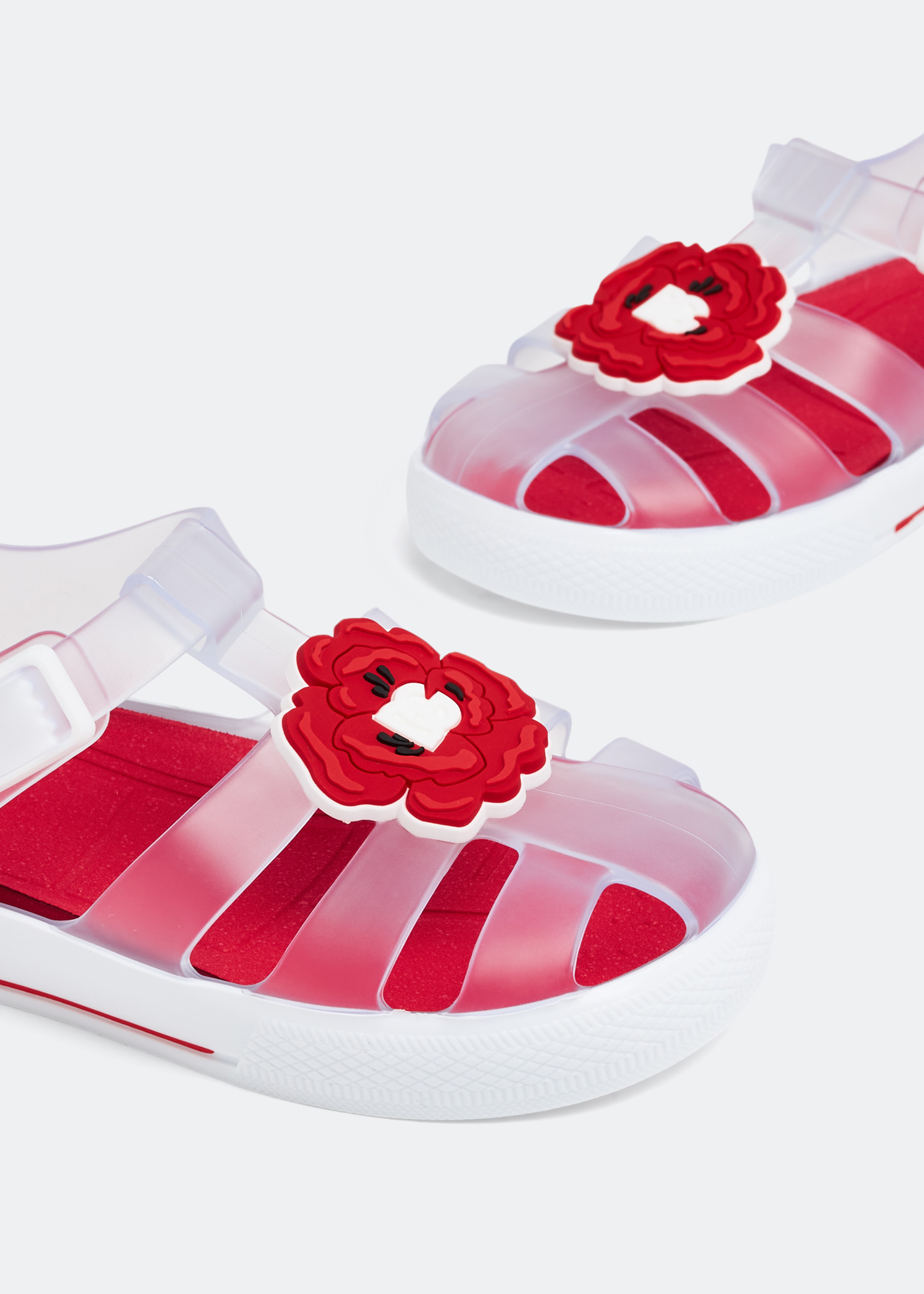 

DG logo rubber sandals, White