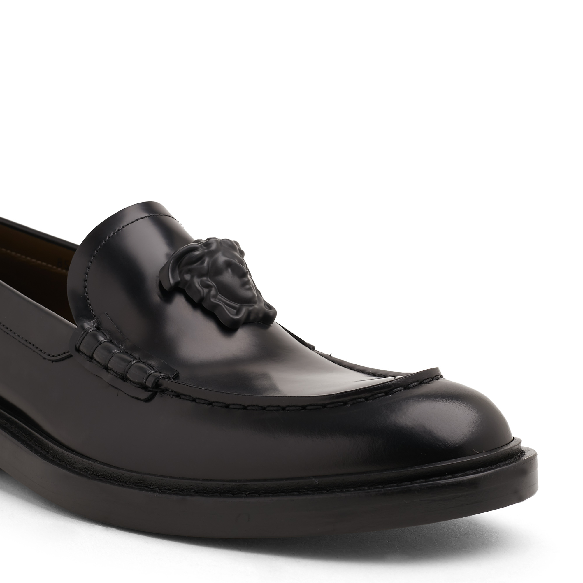 

La Medusa leather loafers, Black