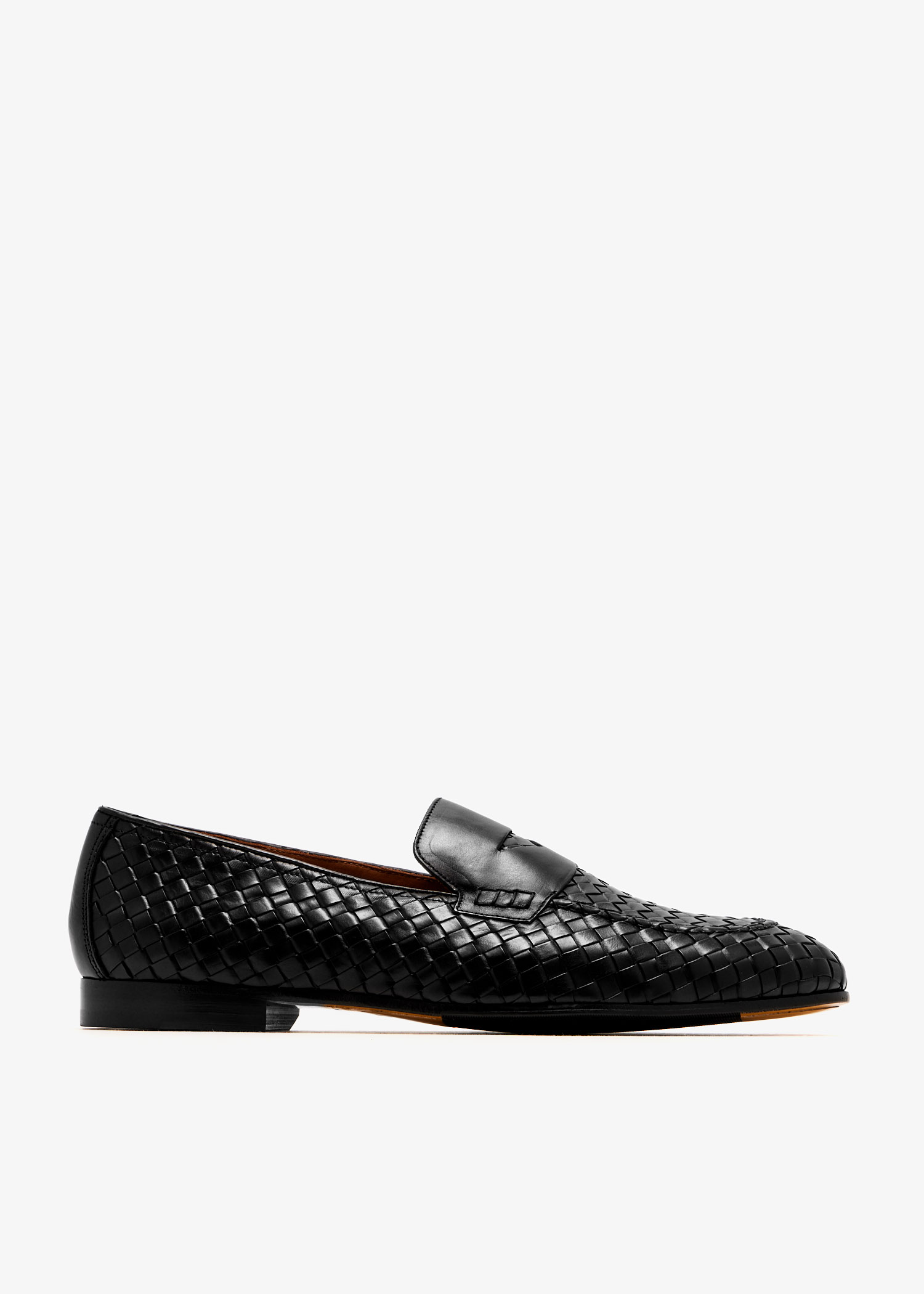 

Woven leather loafers, Black
