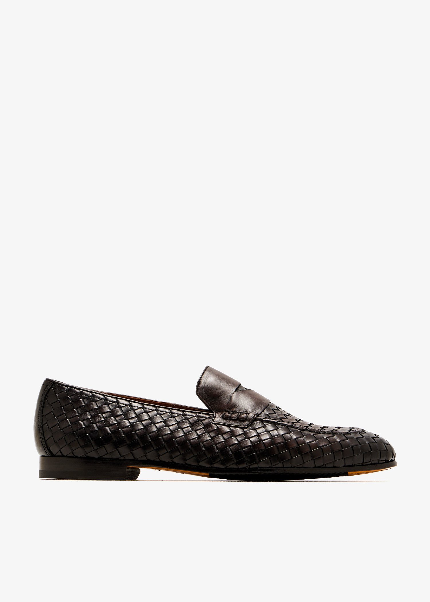 

Woven leather loafers, Brown