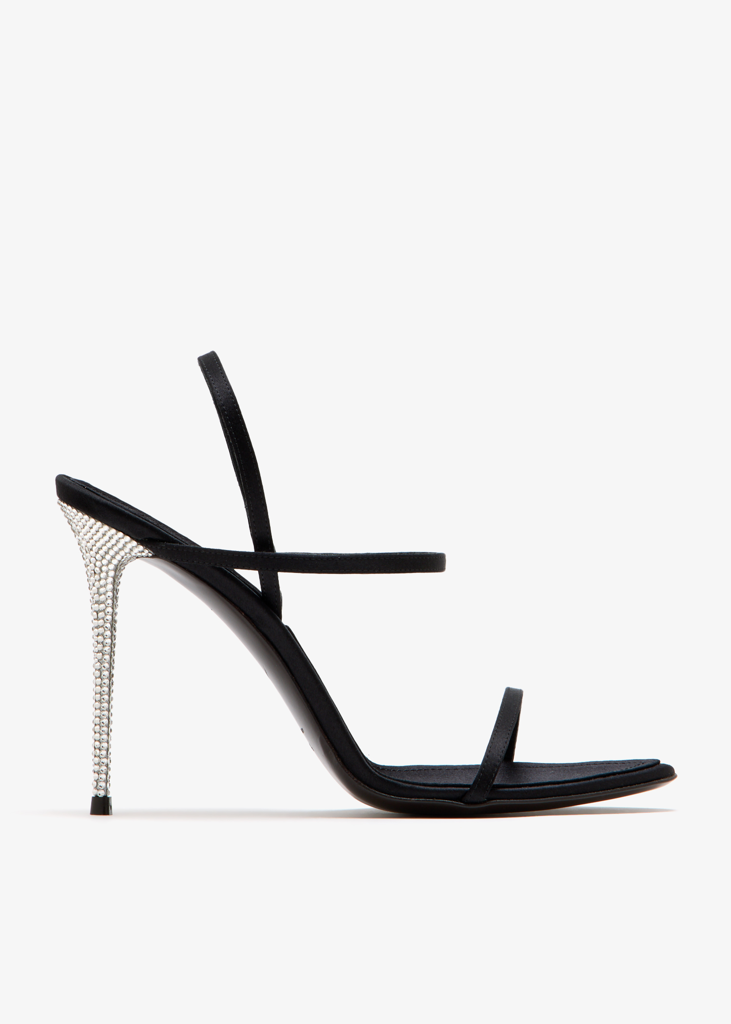 

Embellished strappy sandals, Black