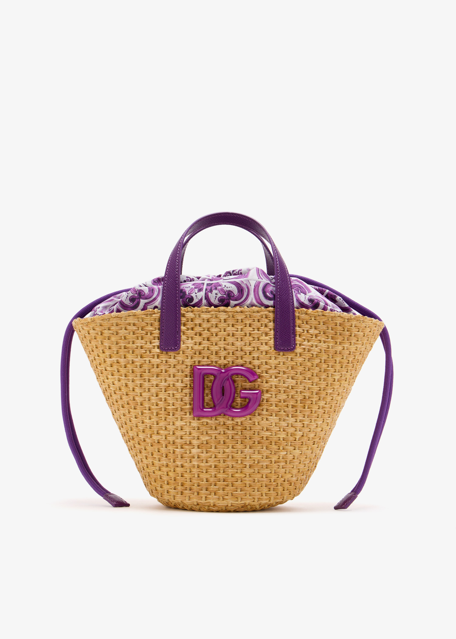 

Maiolica-print coffa bag, Beige