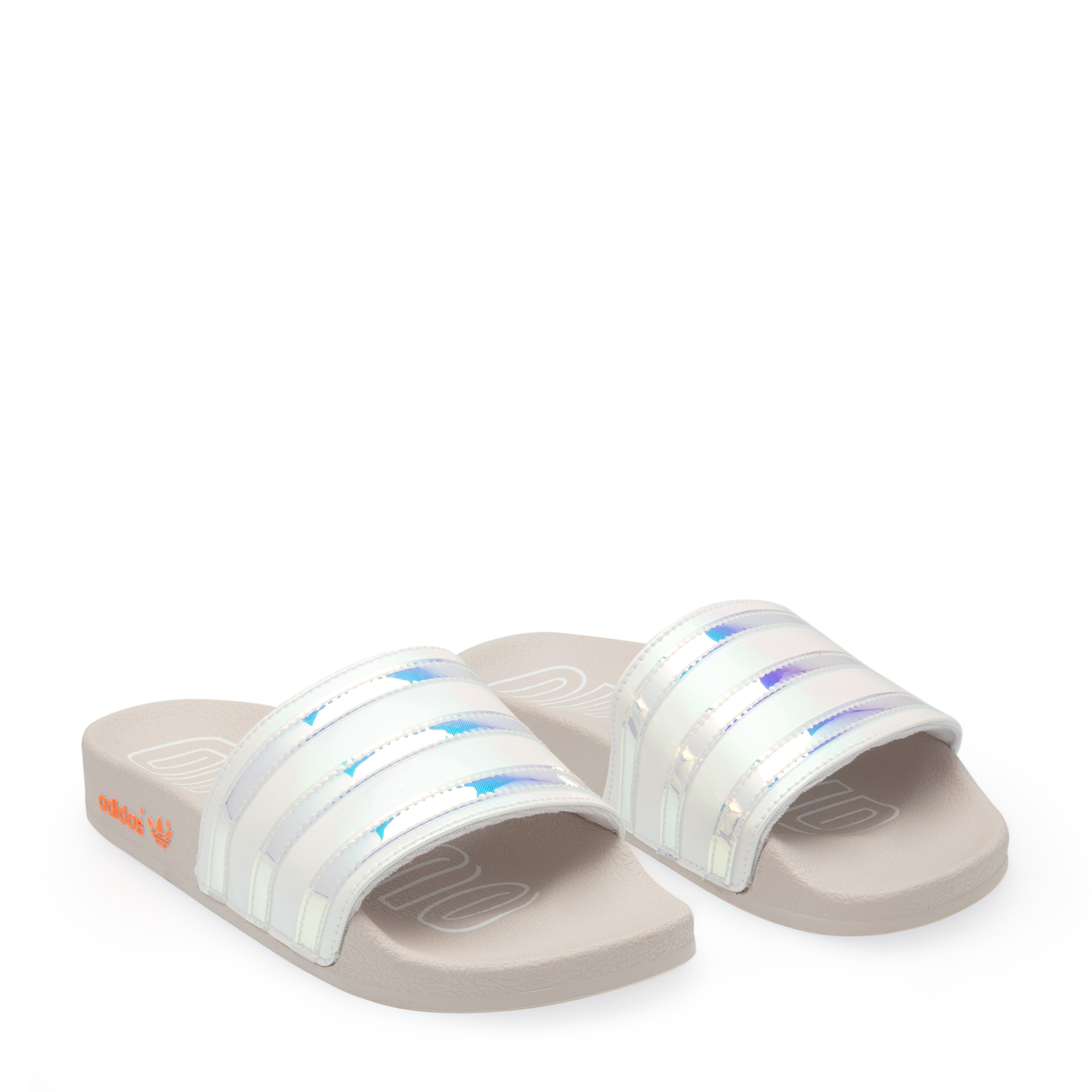 

Adilette slides, White