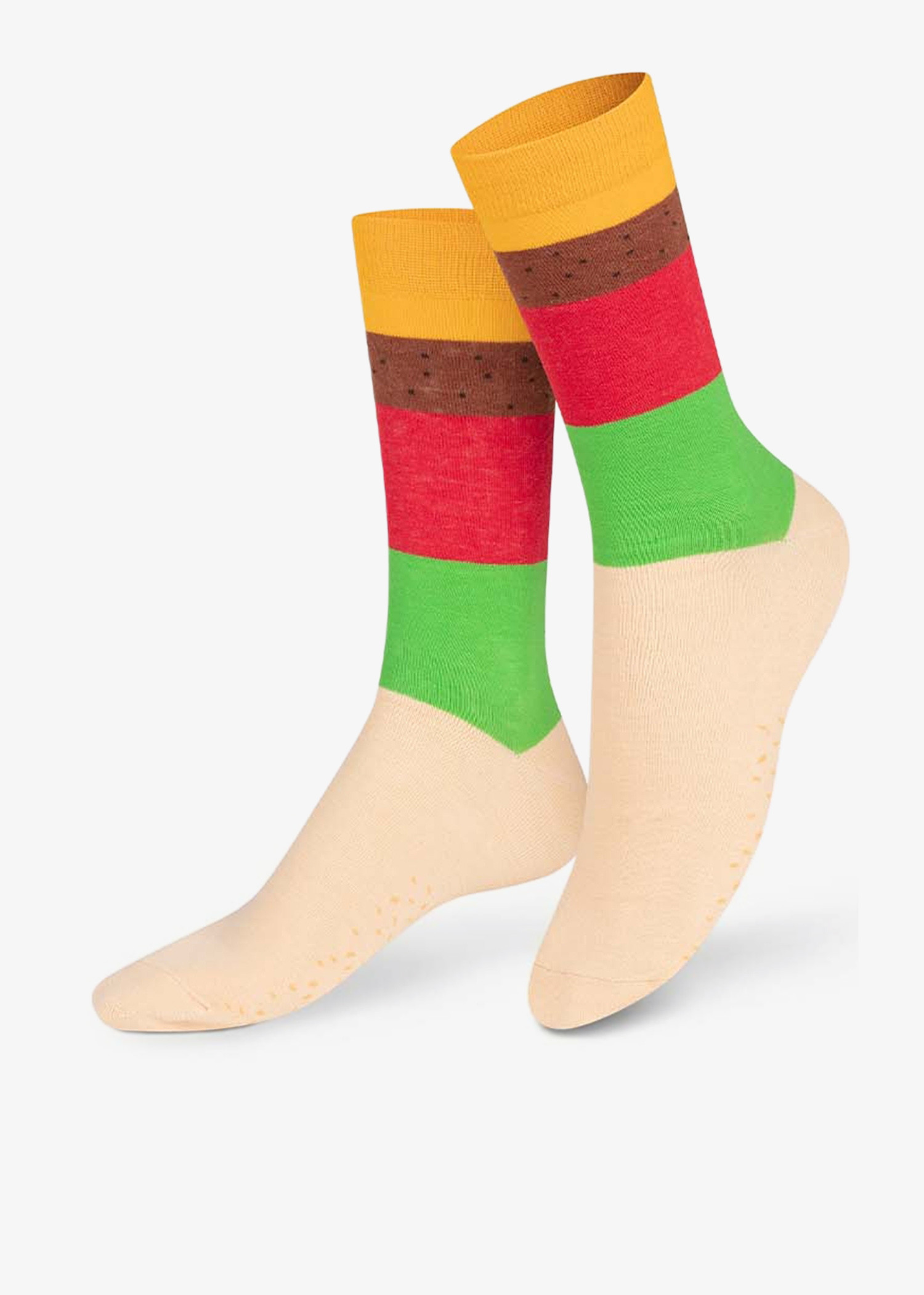 

Cheeseburger socks, Multicolored