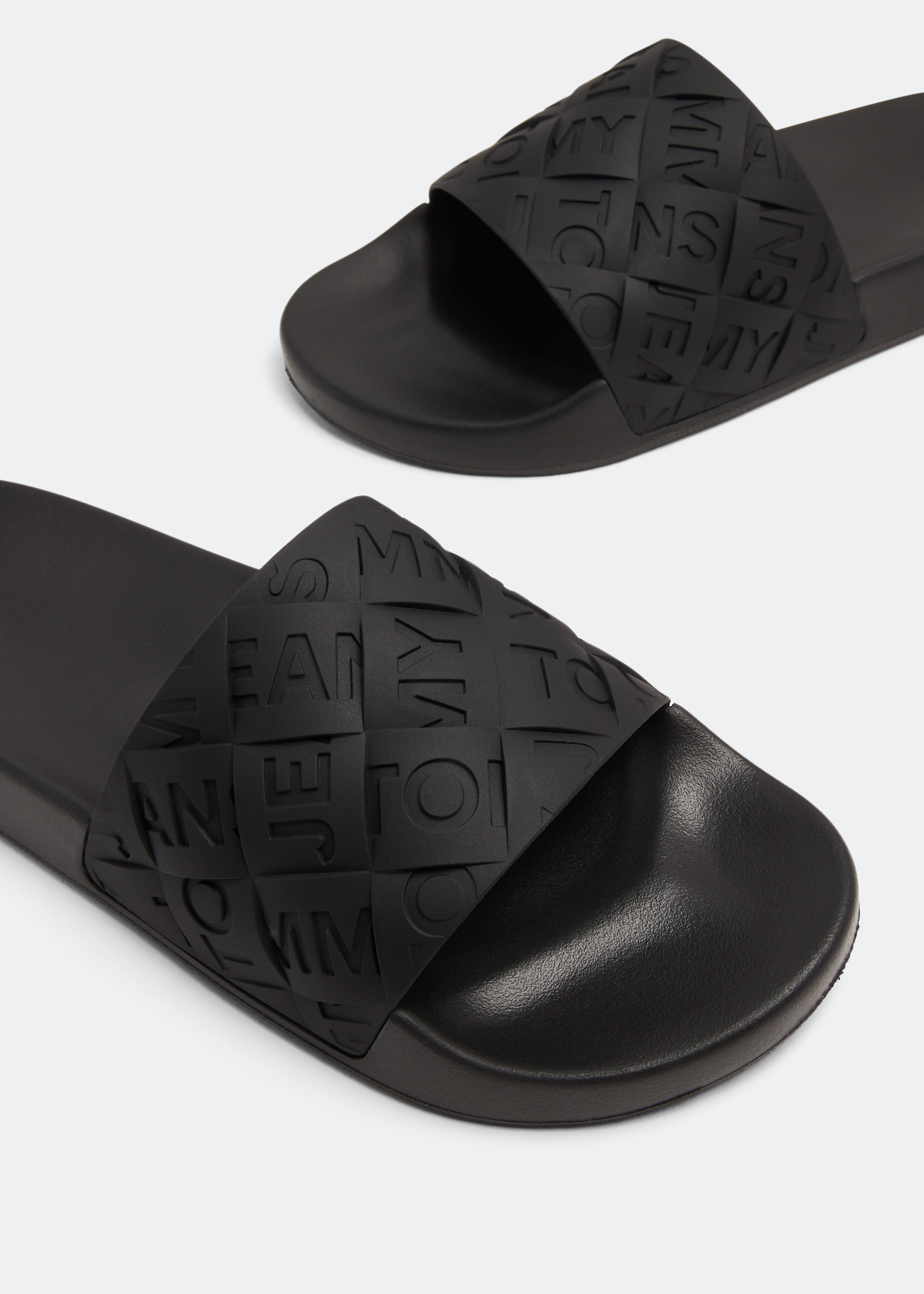 

Woven Logo pool slides, Black