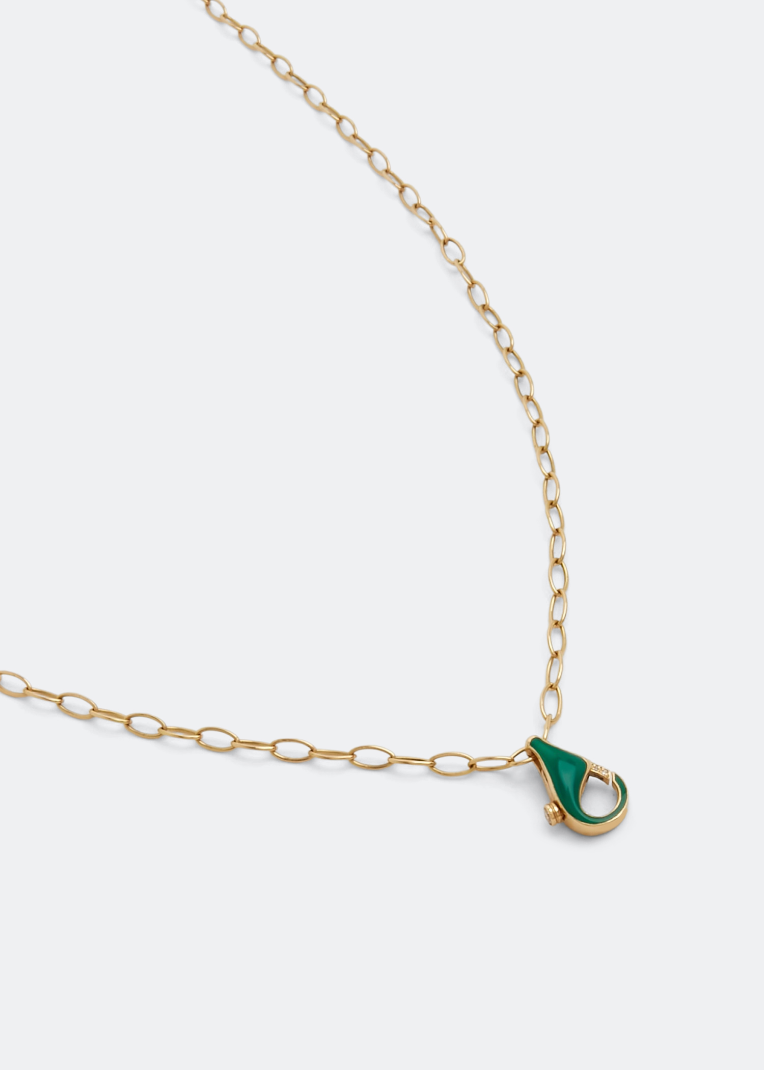 

Enamel hook chain necklace, Gold