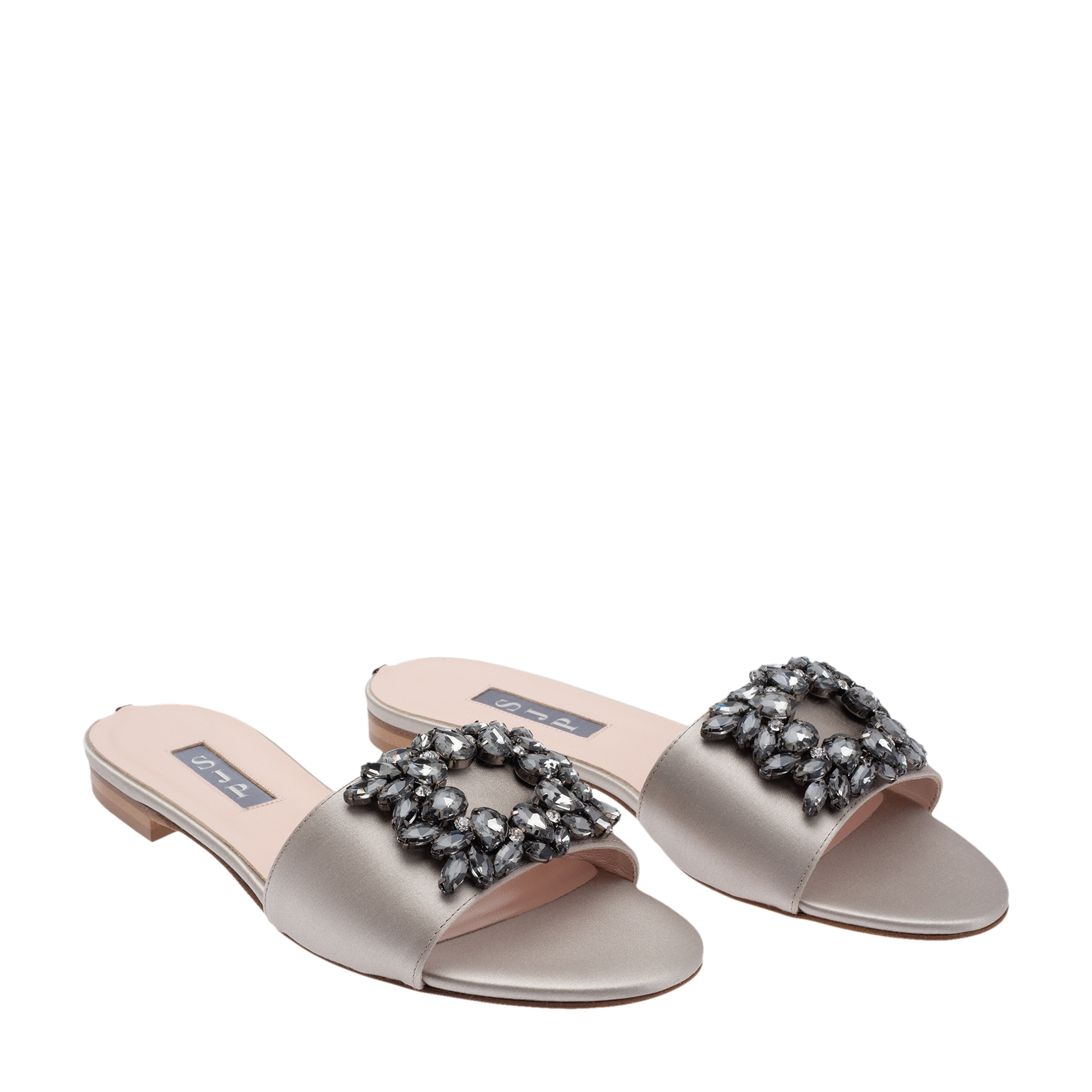

Esma satin flats, Grey