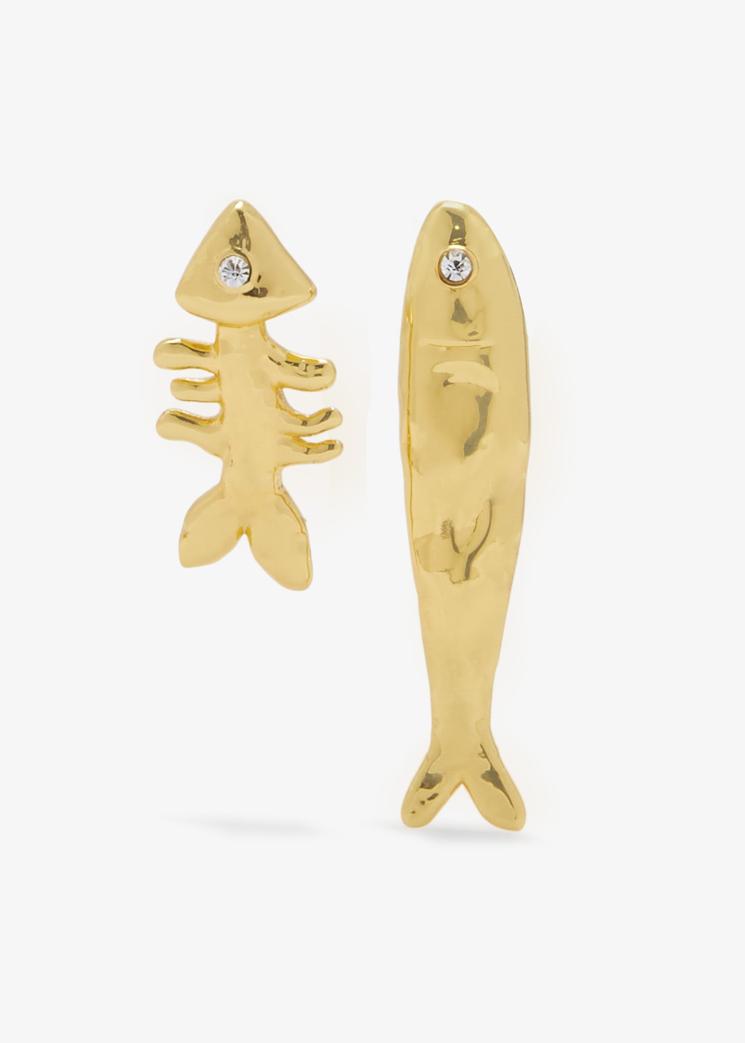 

Sardine and Fishbone earrings, Gold