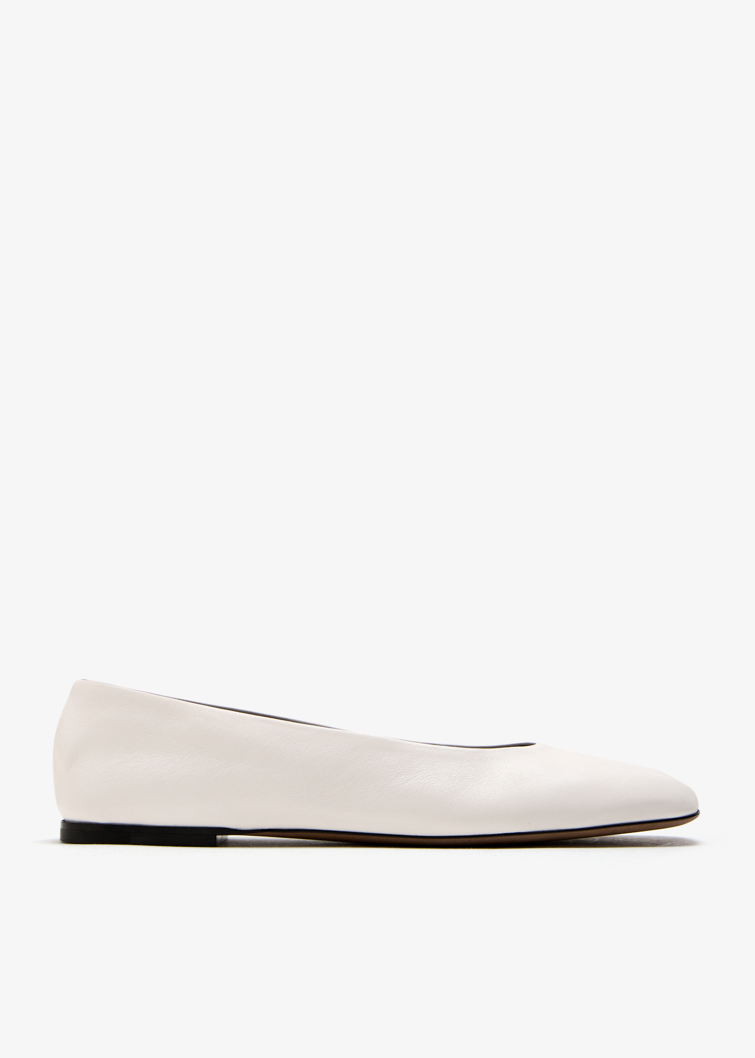 

Square ballet flats, White