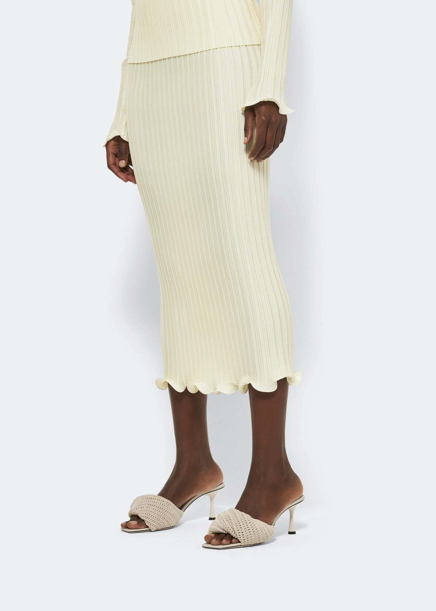 

Twist Front 70 heel mules, Beige