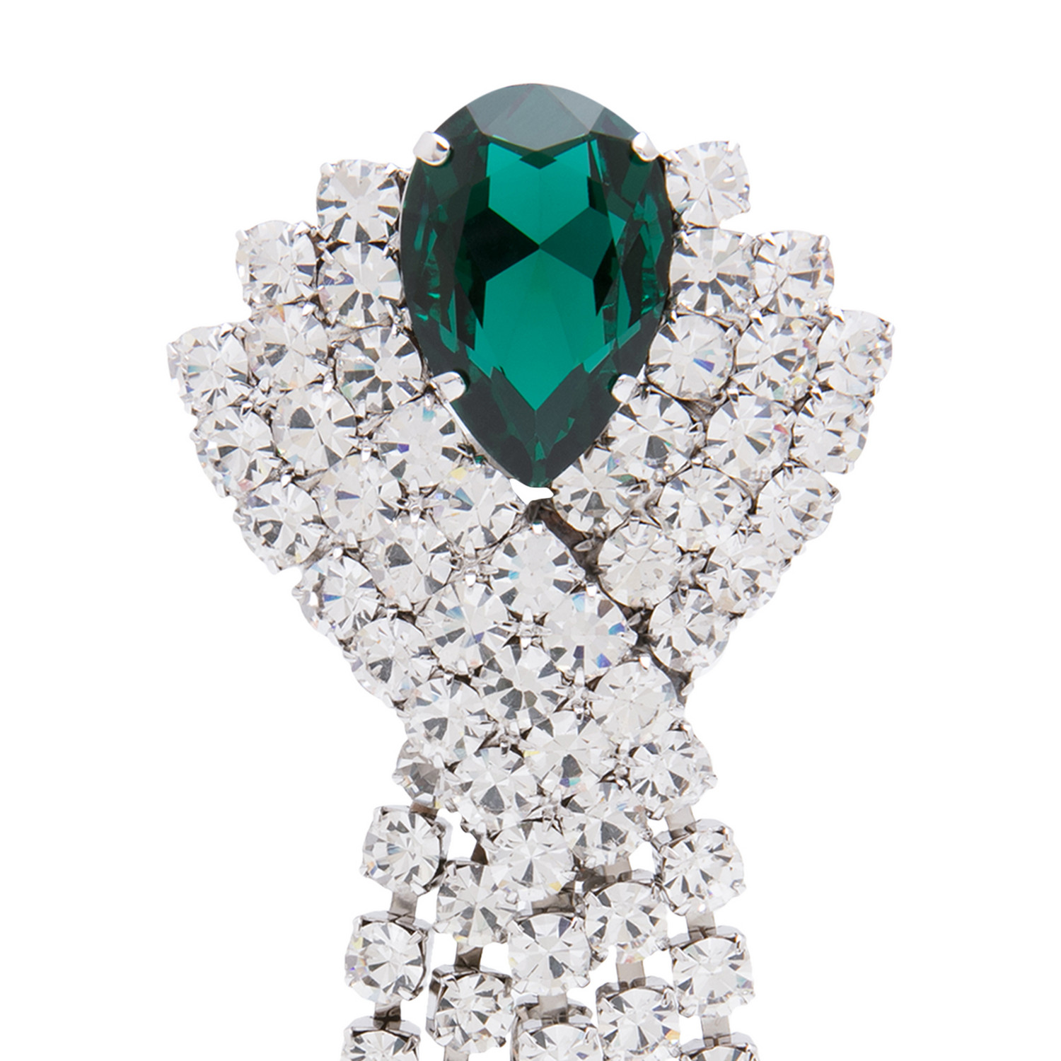 

Embellished clip-on earrings, Green