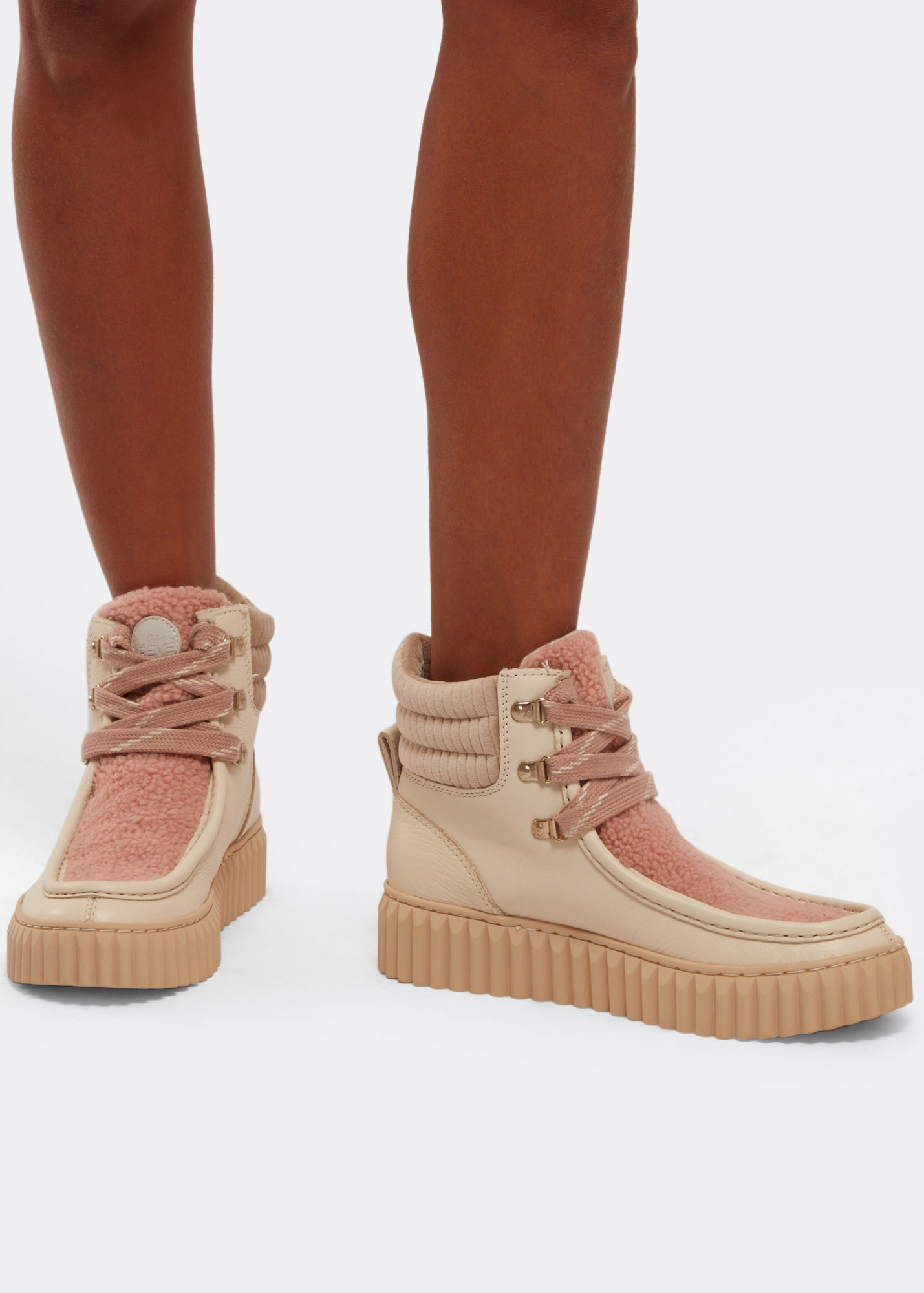 

Fay platform boots, Beige