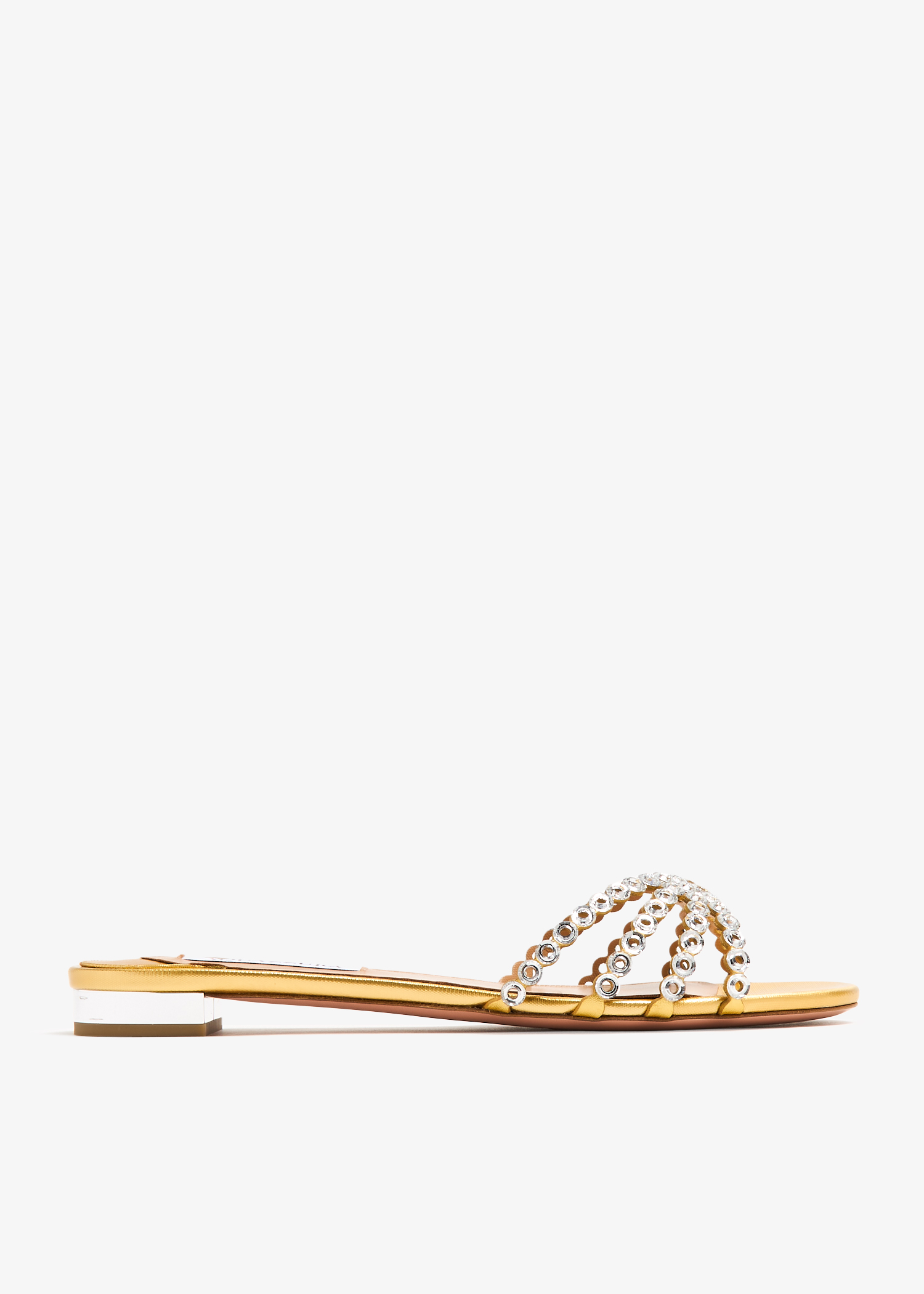 

Forever crystal slide sandals, Gold