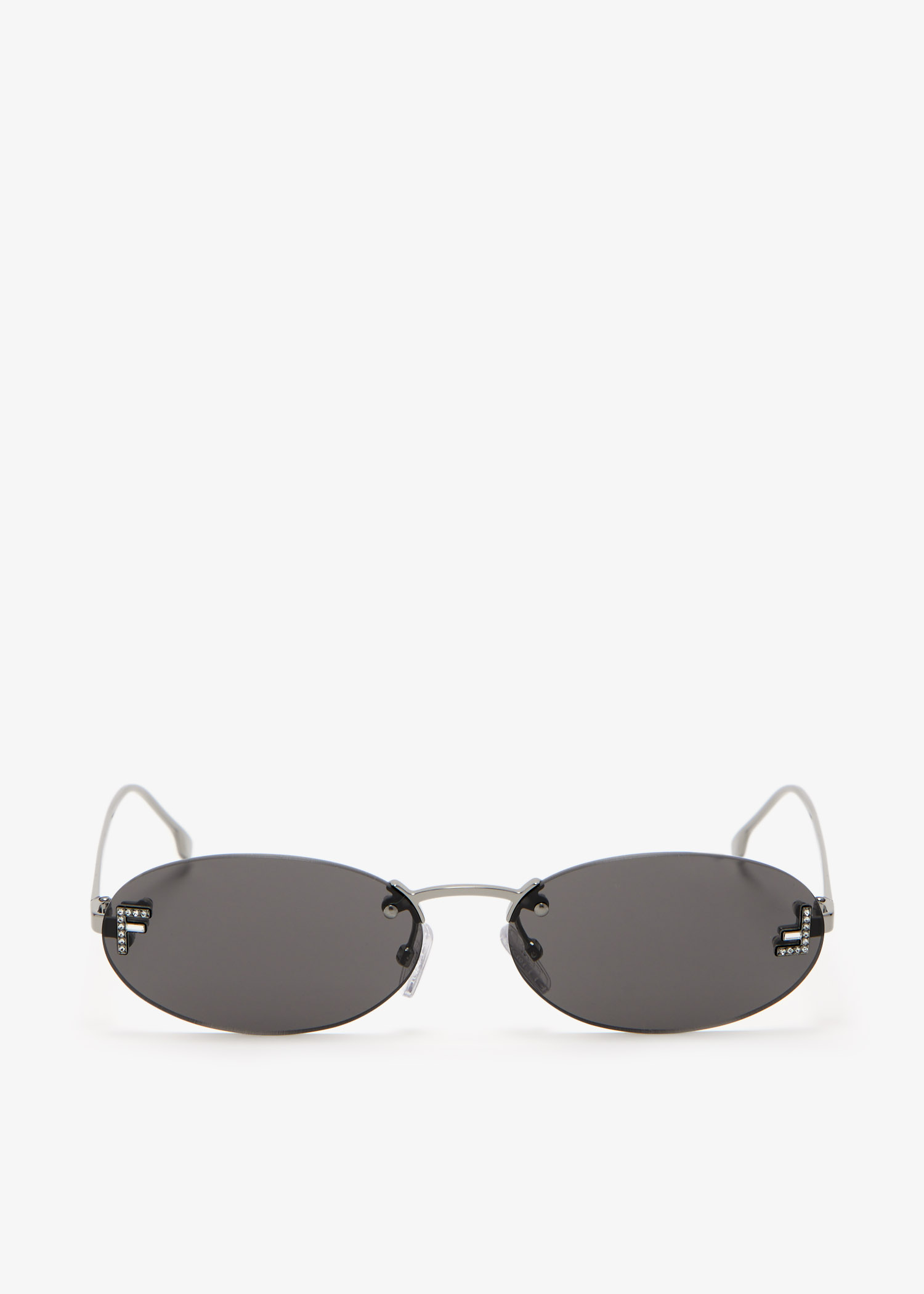 

Fendi First Crystal oval sunglasses, Silver