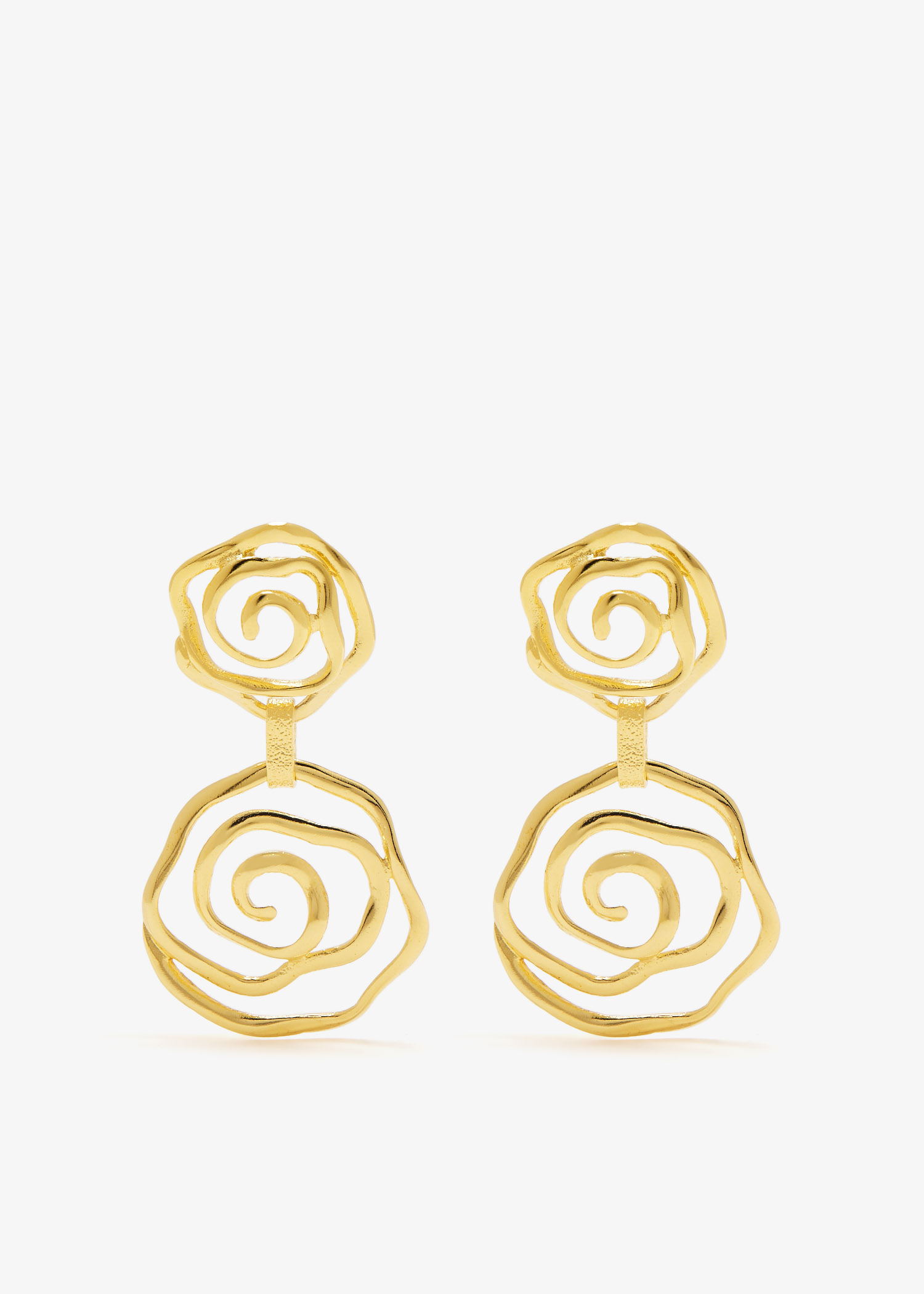 

Floral Vortex drop earrings, Gold