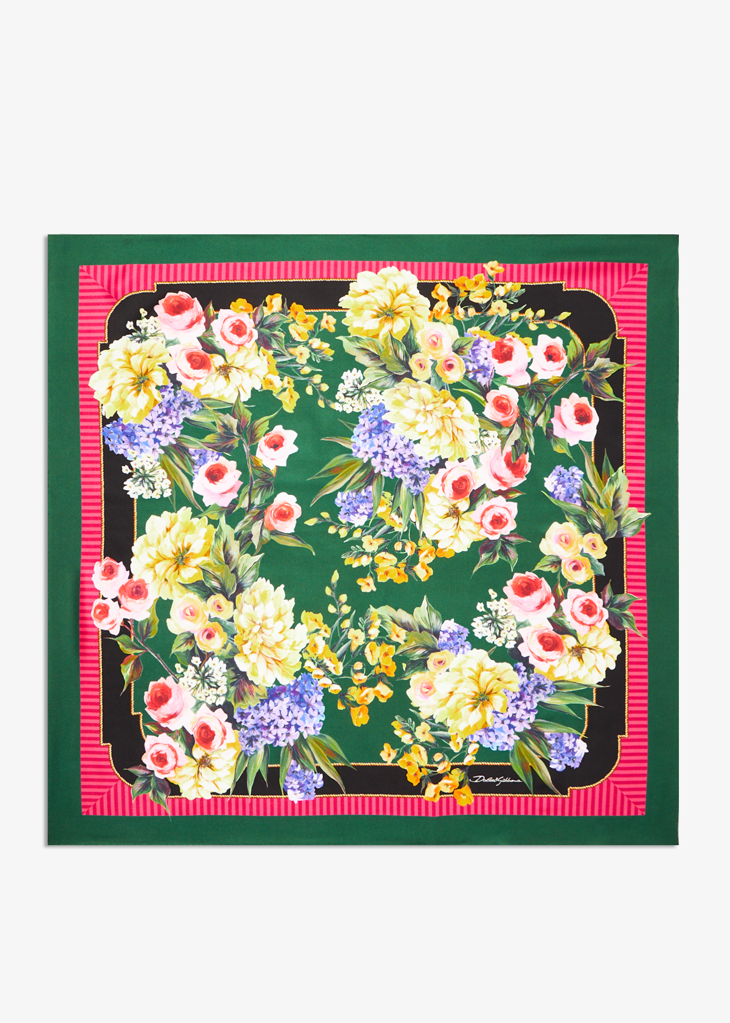 

Garden-print twill scarf, Prints
