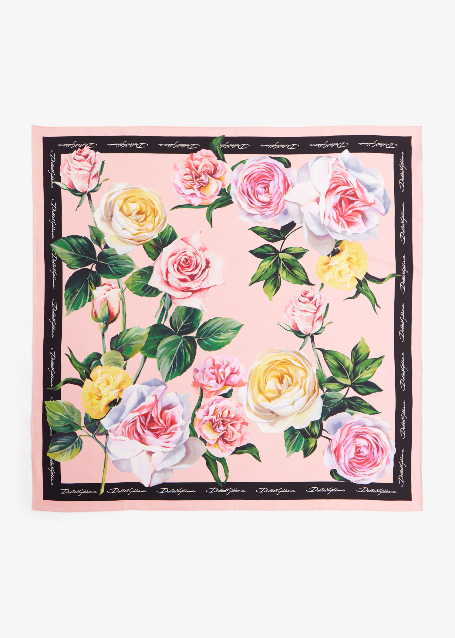 

Rose and peony-print silk twill foulard, Printed