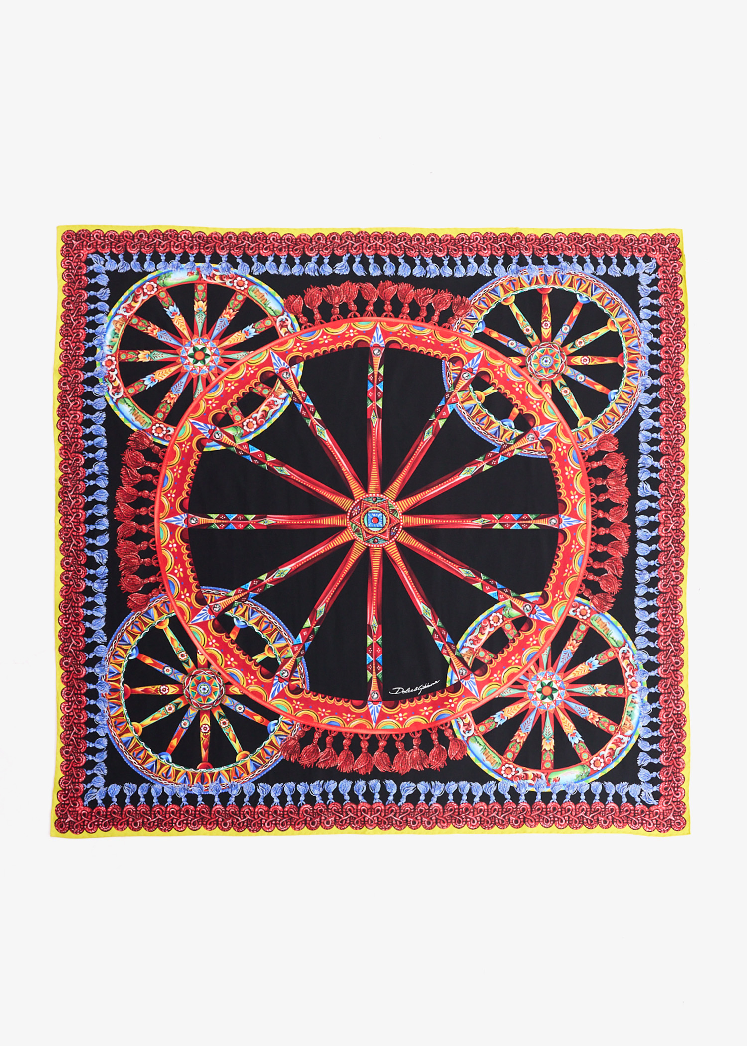 

Carretto-print Silk twill scarf, Multicolored