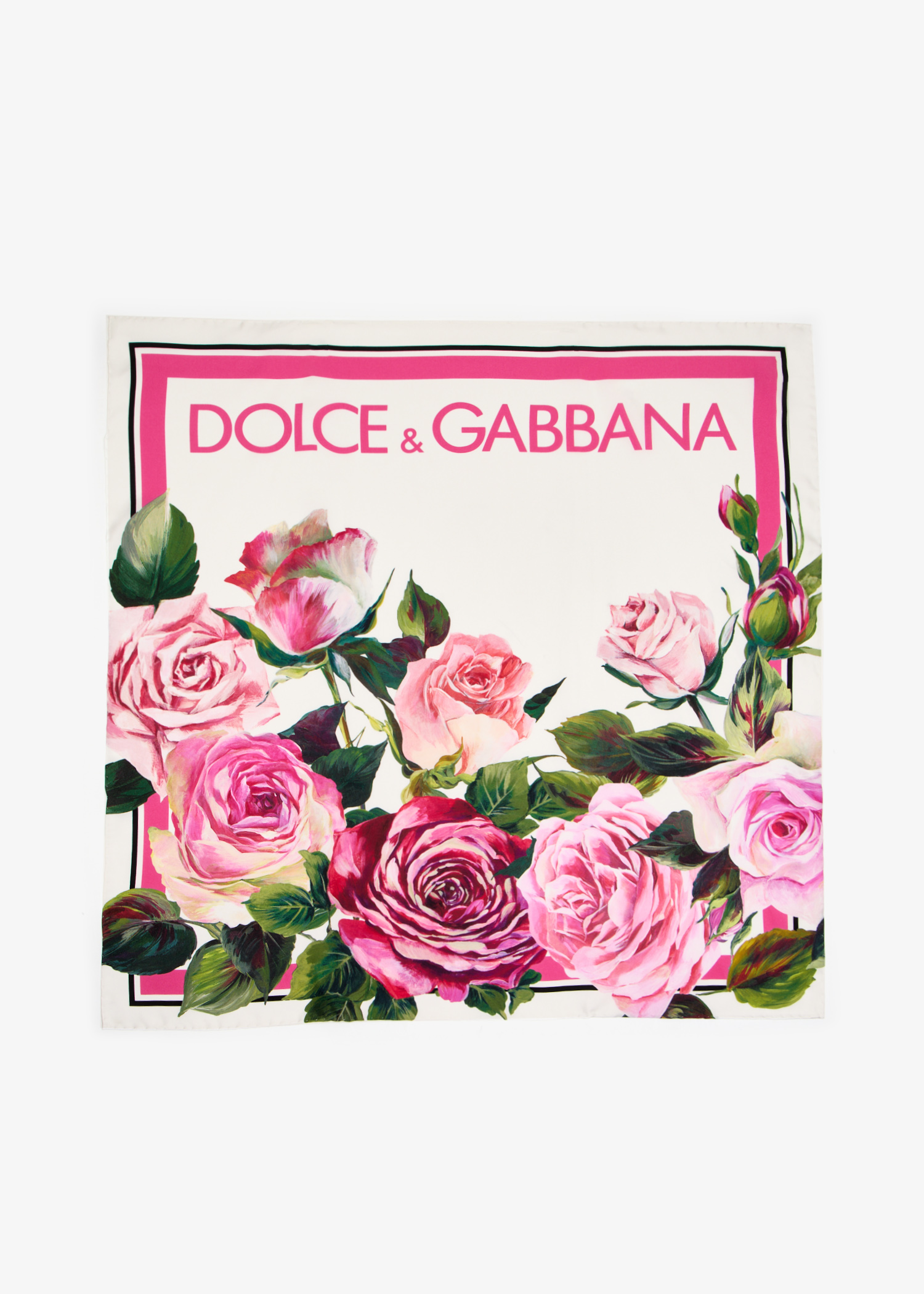 

Rose-print silk twill foulard, Printed