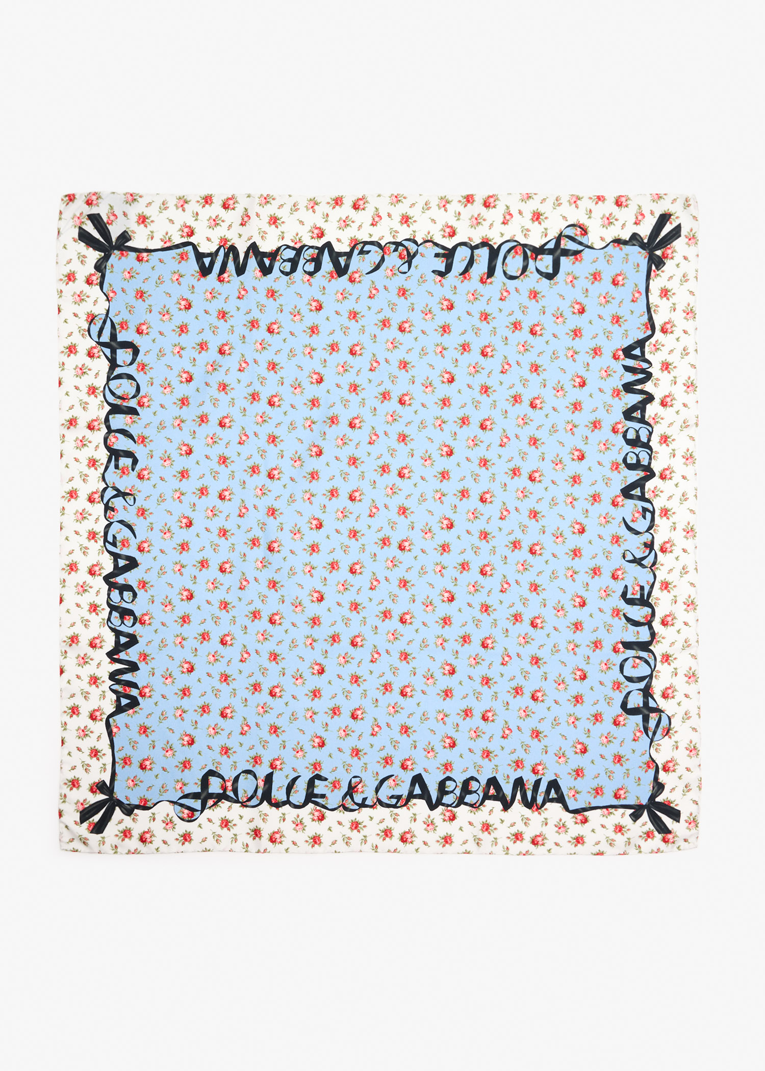

Rose print silk twill scarf, Multicolored